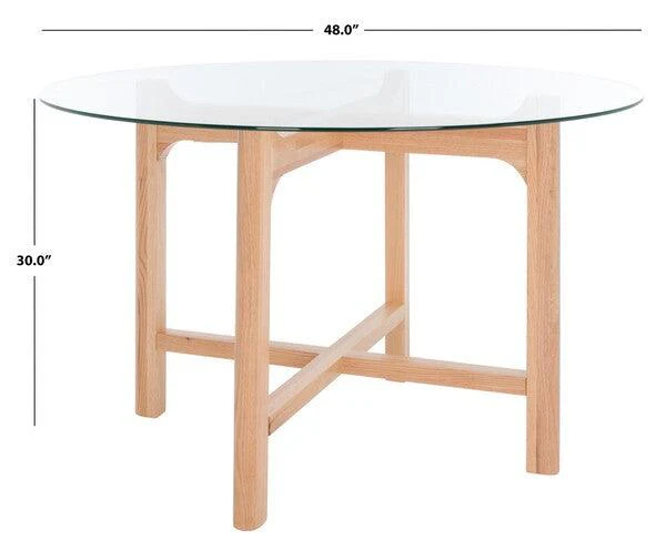 RUTHANNE ROUND GLASS DINING TABLE - Frankwebs