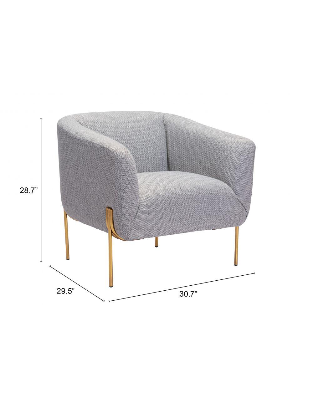 Micaela Arm Chair Gray & Gold - Frankwebs