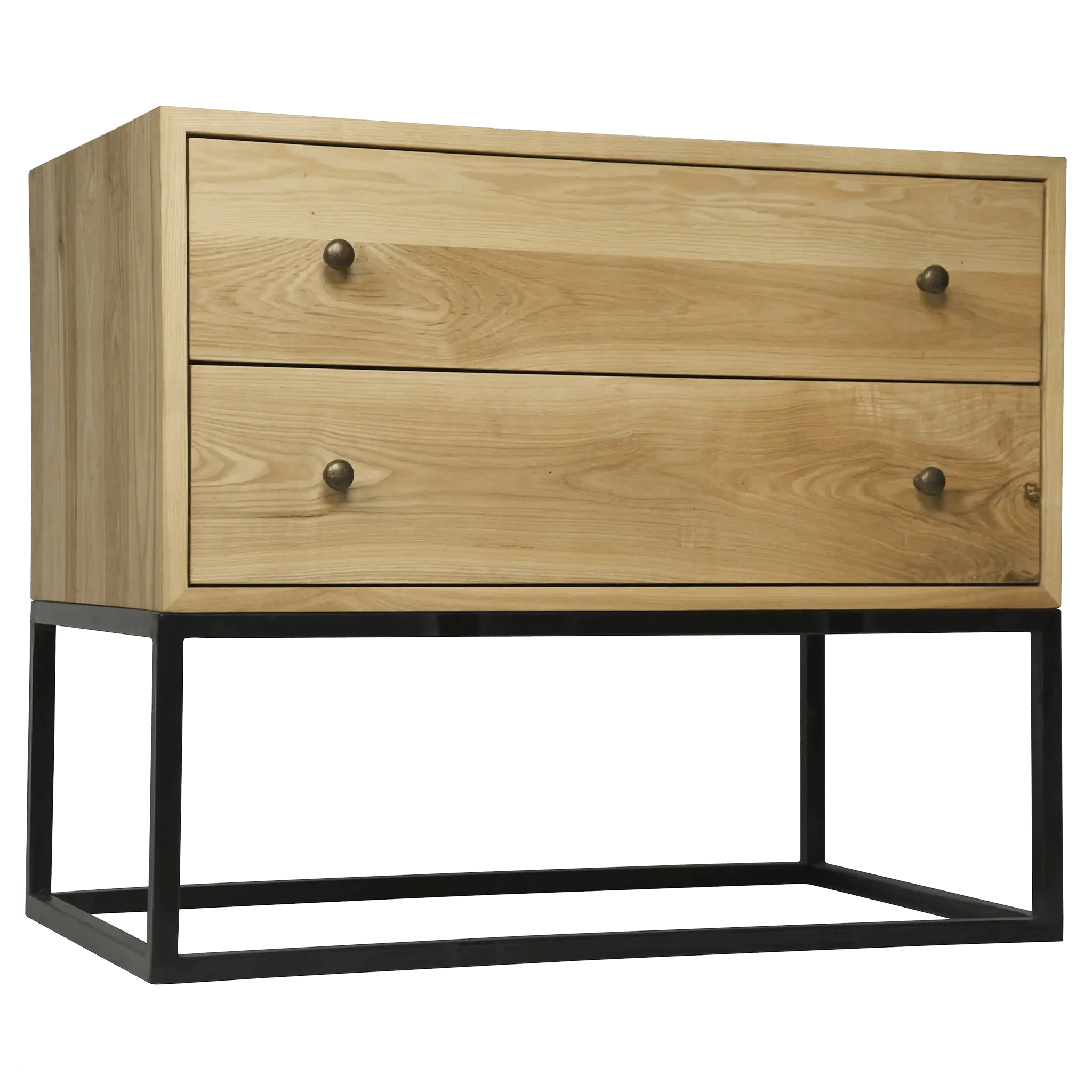 Downtown Side Table, Elm and Black Steel - Frankwebs