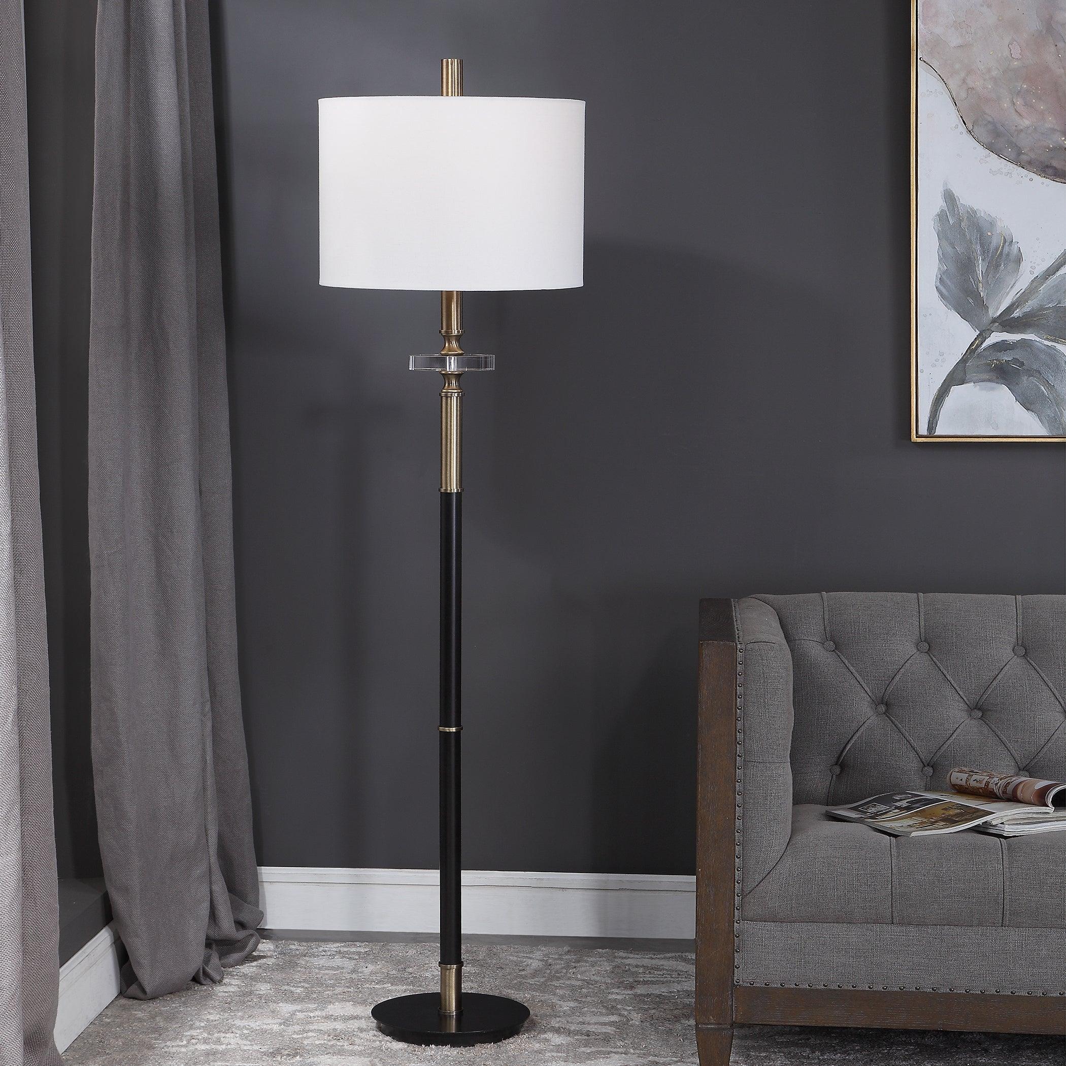 Maud Aged Black Floor Lamp - Frankwebs