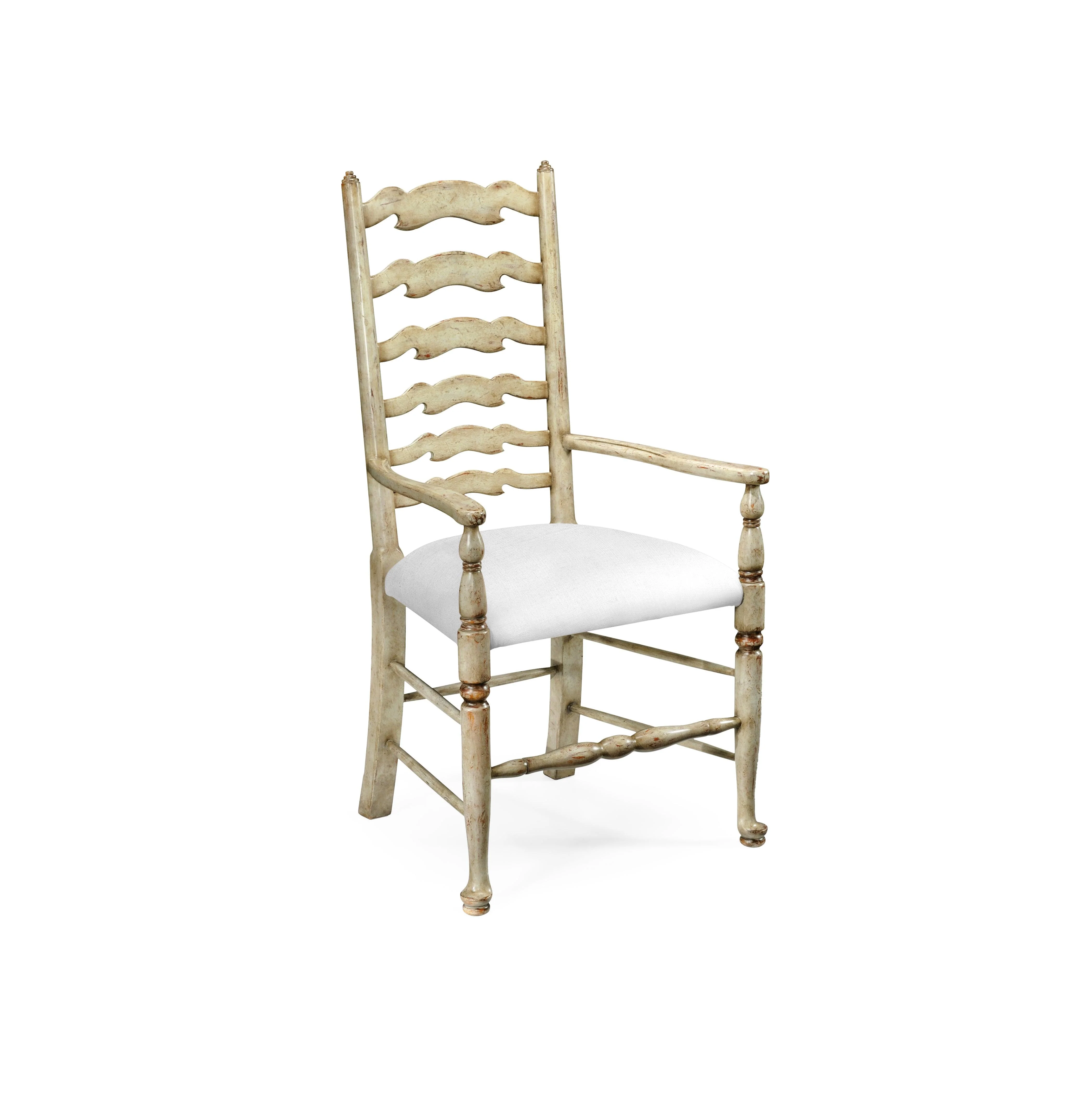 Casual Accents Grey Painted Ladderback Arm Chair - Frankwebs