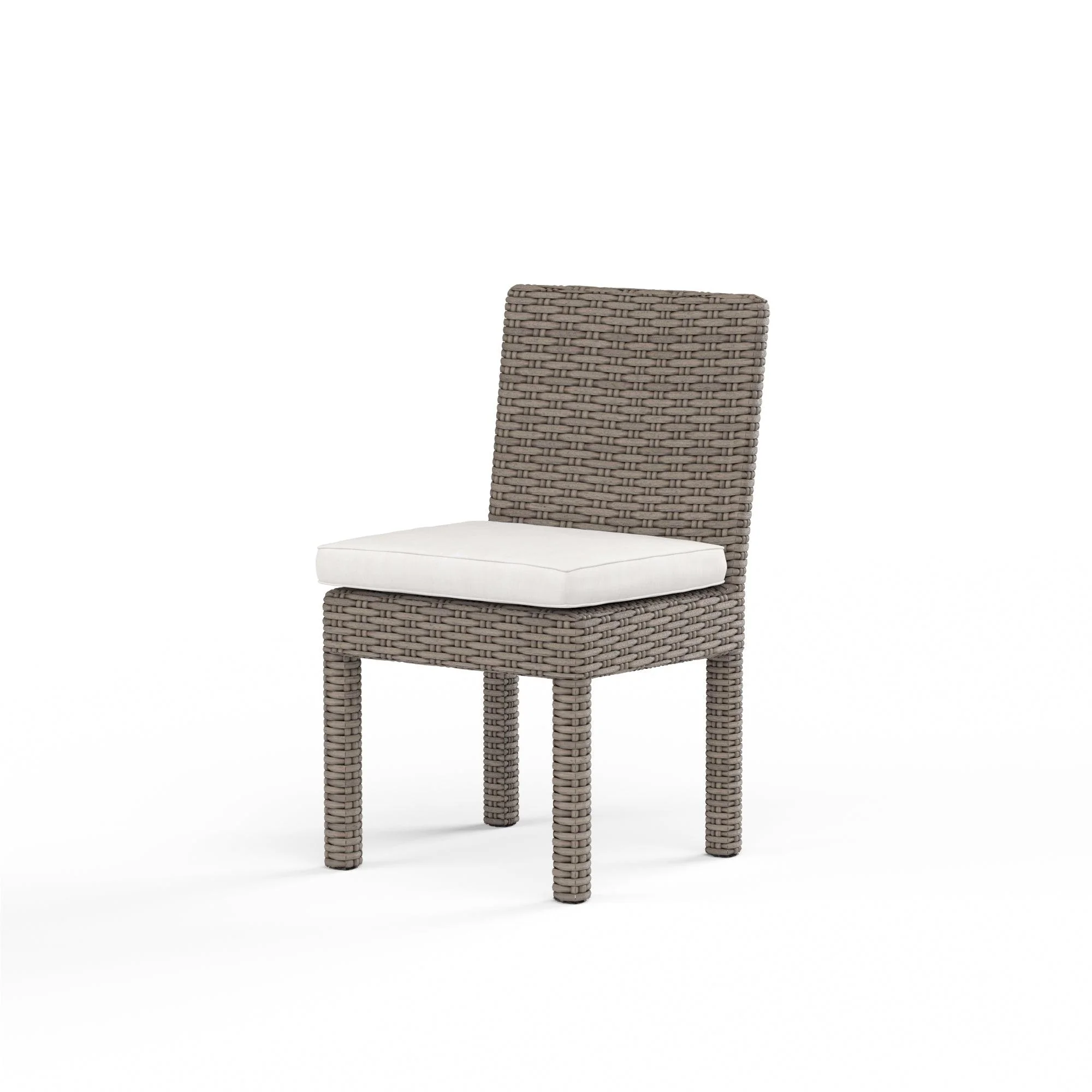 Coronado Armless Dining Chair in Canvas Flax w/ Self Welt - Frankwebs