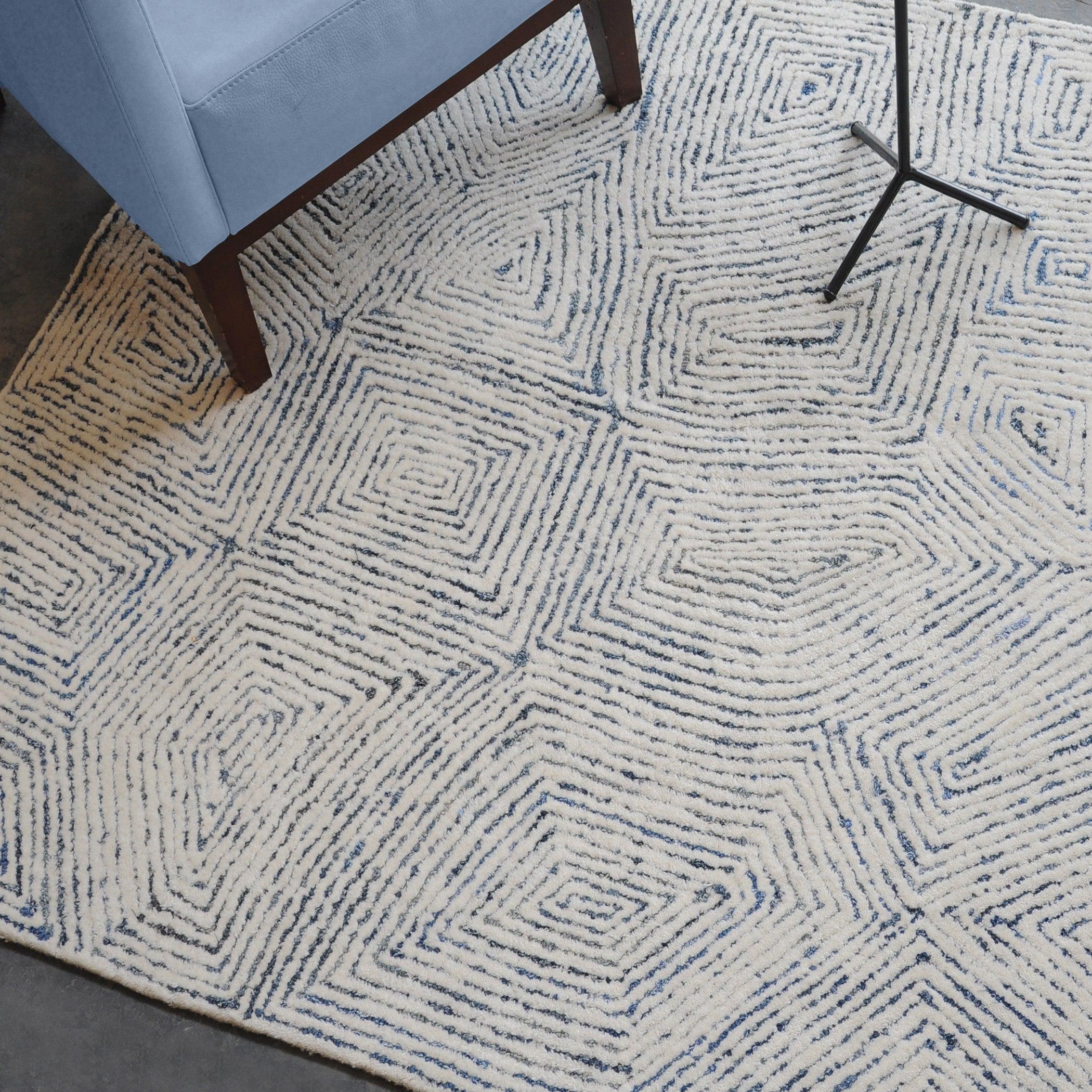 Maze Blue 5 X 8 Rug - Frankwebs