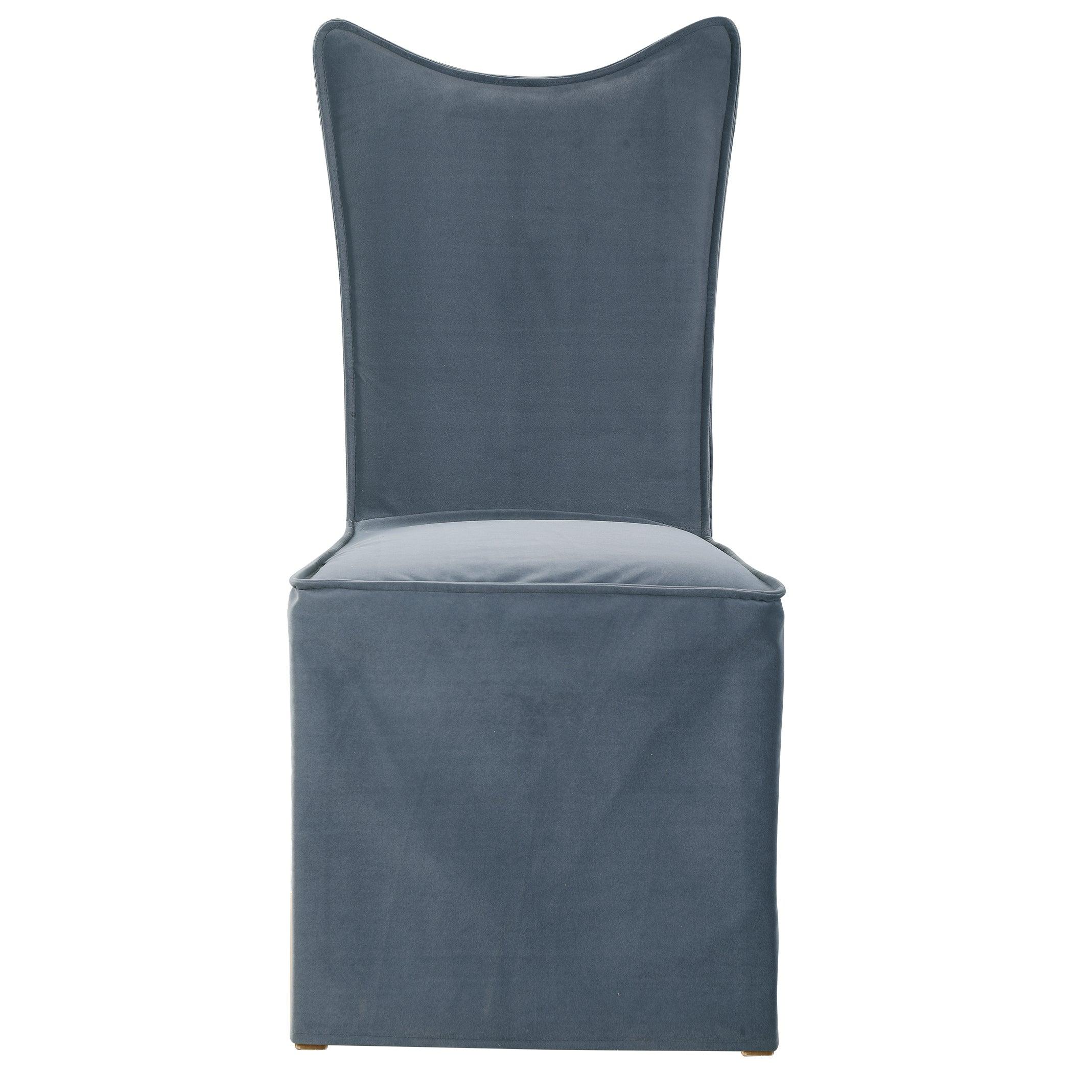 Delroy Armless Chair, Gray, Set Of 2 - Frankwebs