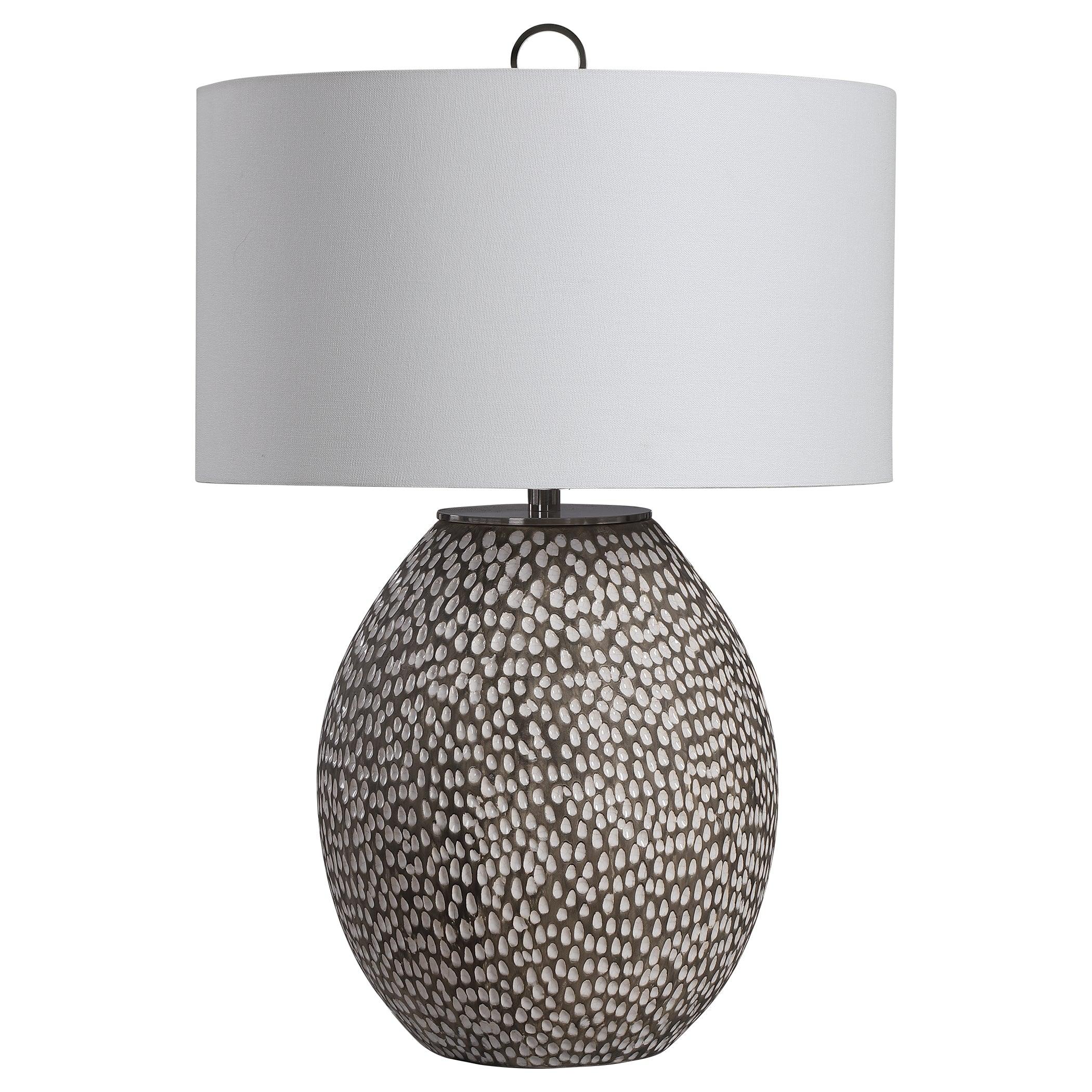 CYPRIEN GRAY WHITE TABLE LAMP - Frankwebs