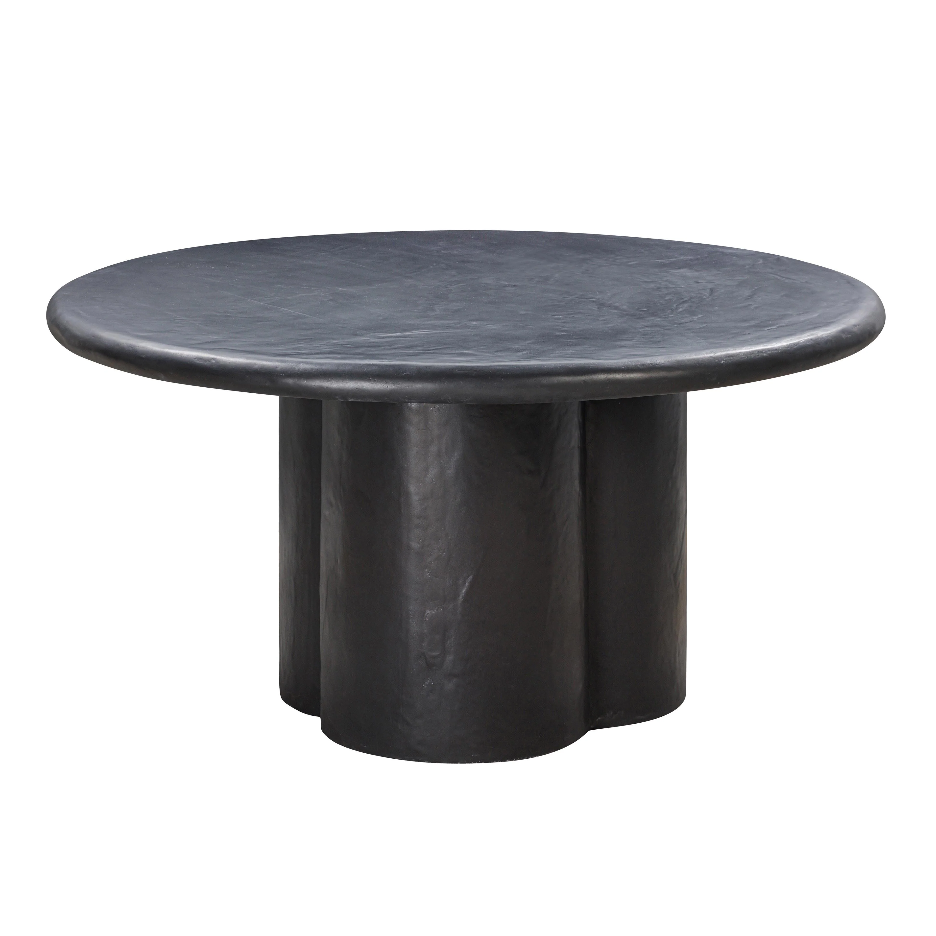 Elika Black Faux Plaster Round Dining Table - Frankwebs