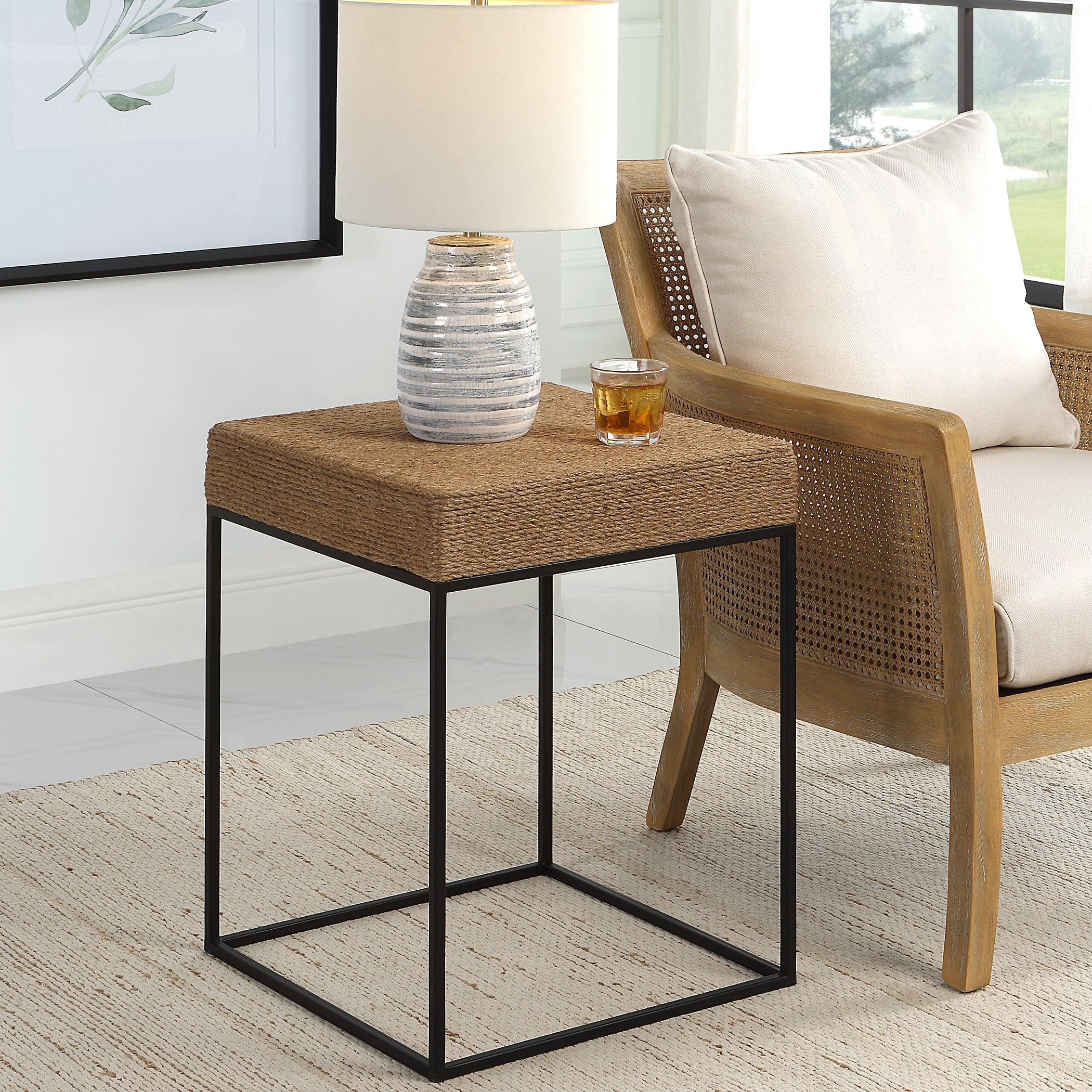Laramie Rustic Rope Accent Table - Frankwebs