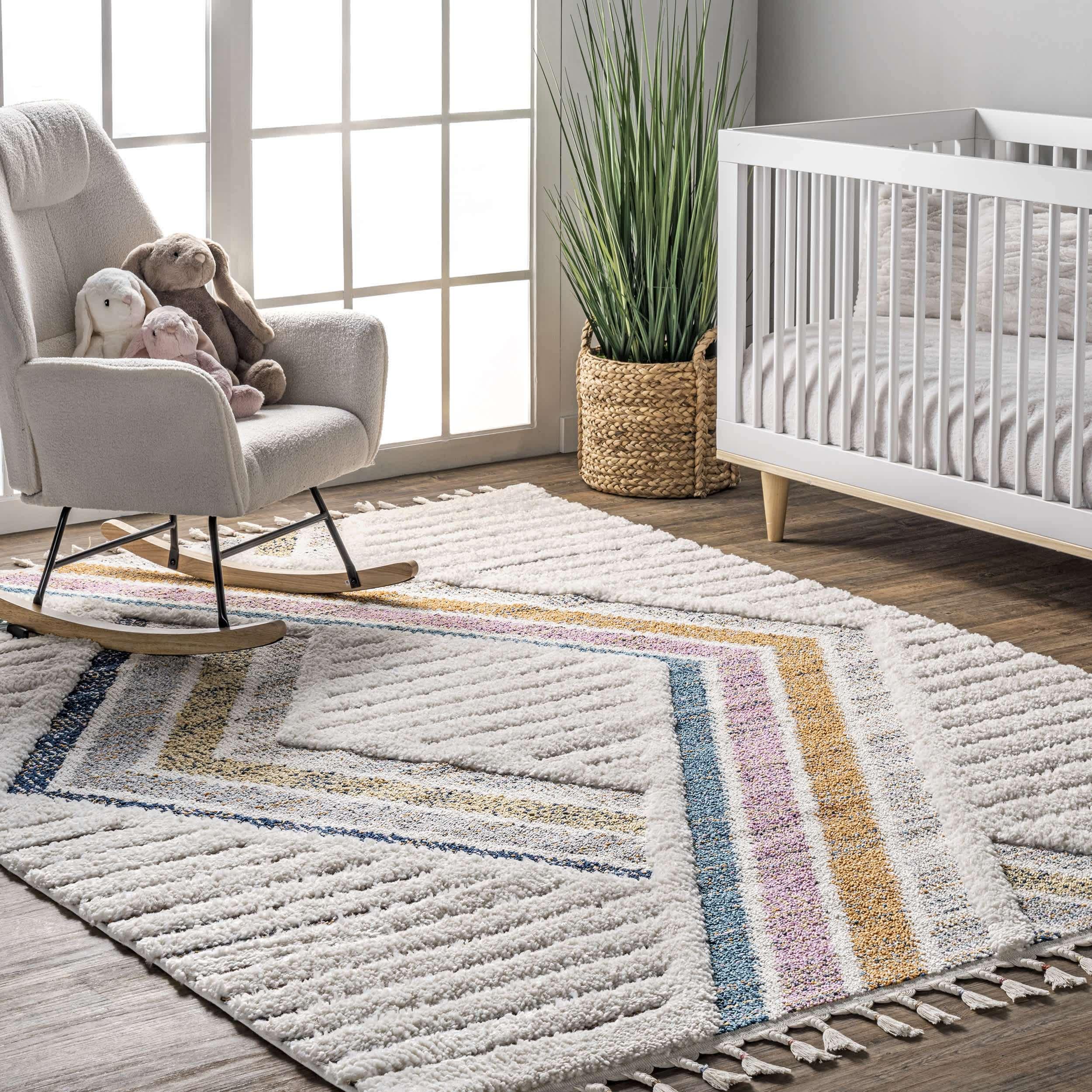Angela High-Low Modern Diamond Tassel Area Rug - Frankwebs