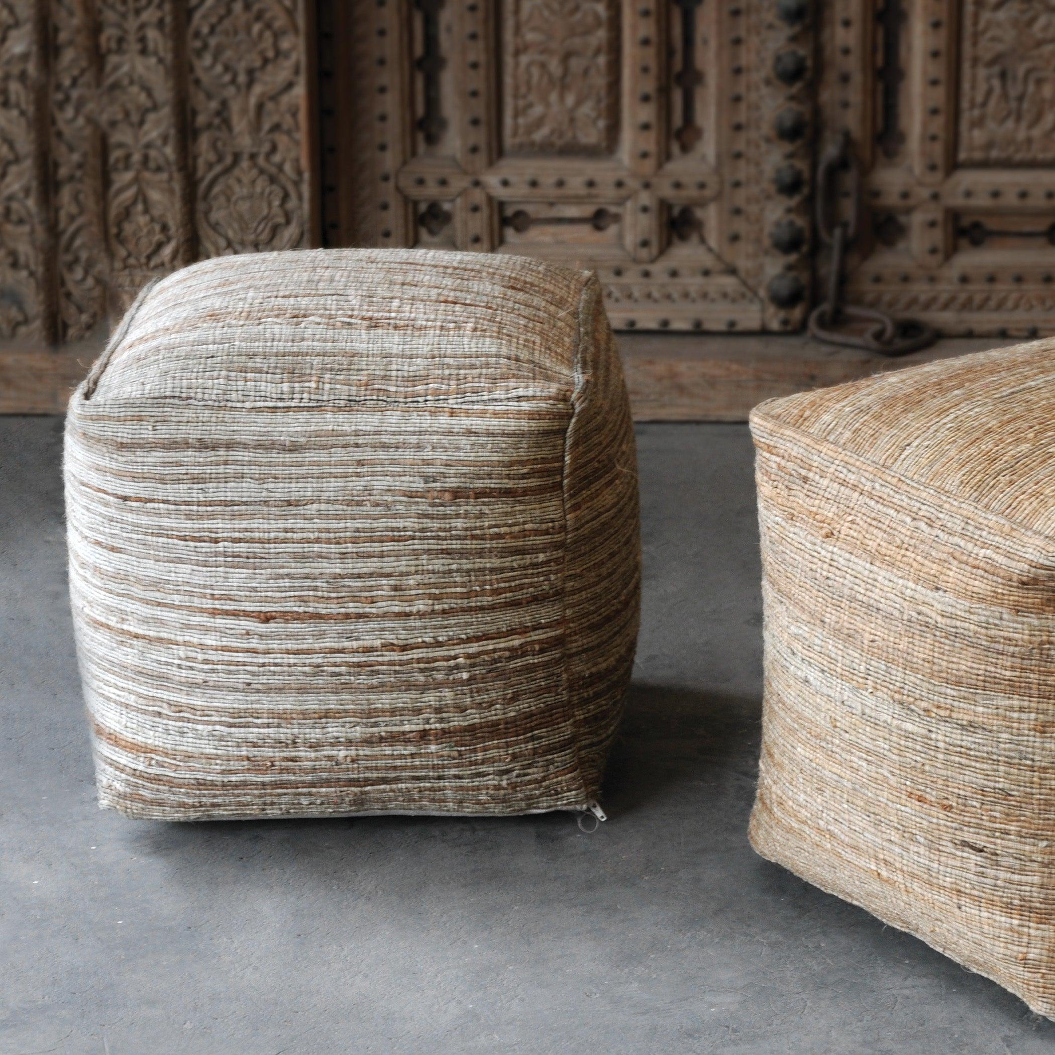 Shiro Beige Pouf - Frankwebs