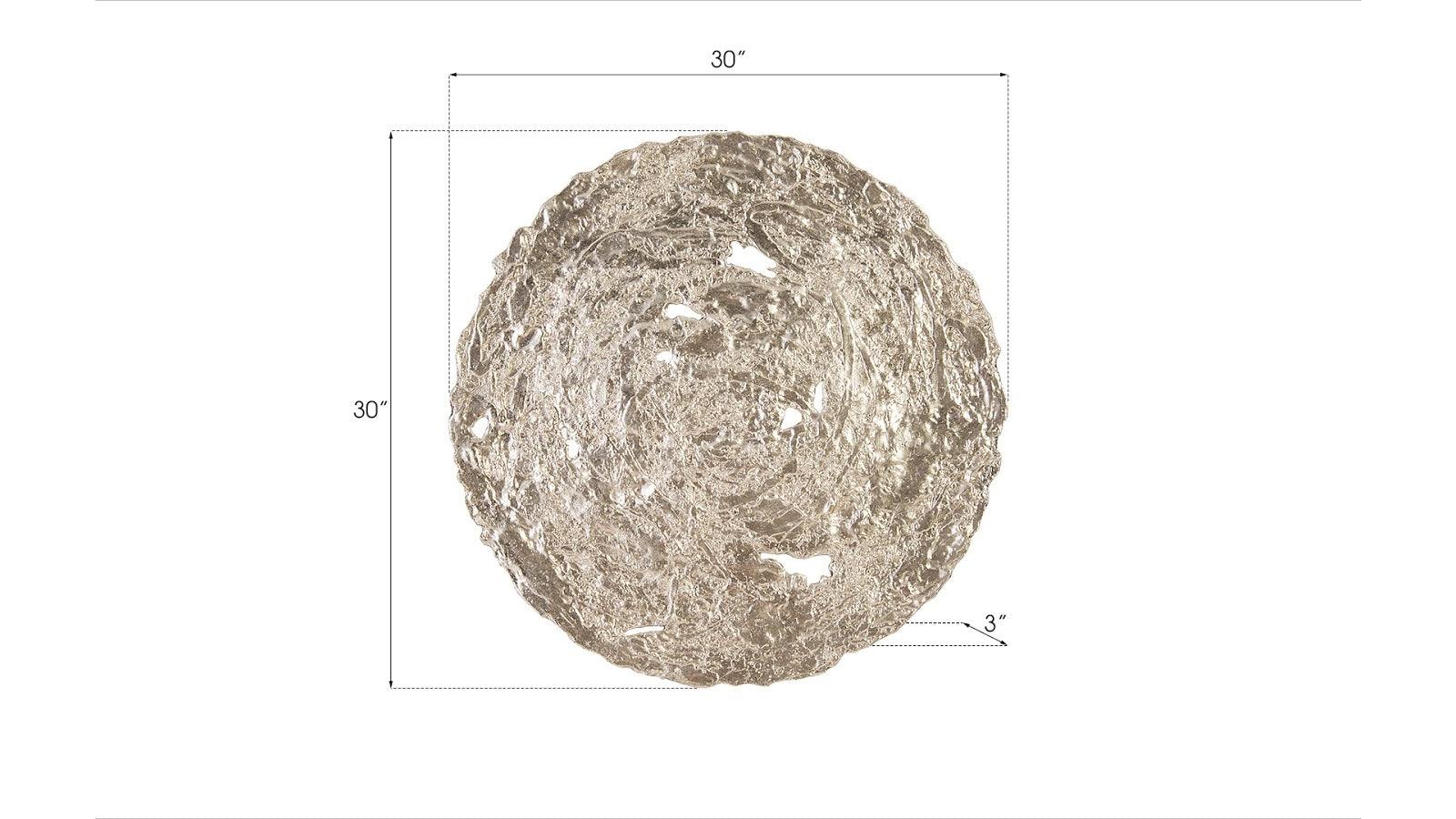 Molten Wall Disc, Medium, Silver Leaf - Frankwebs