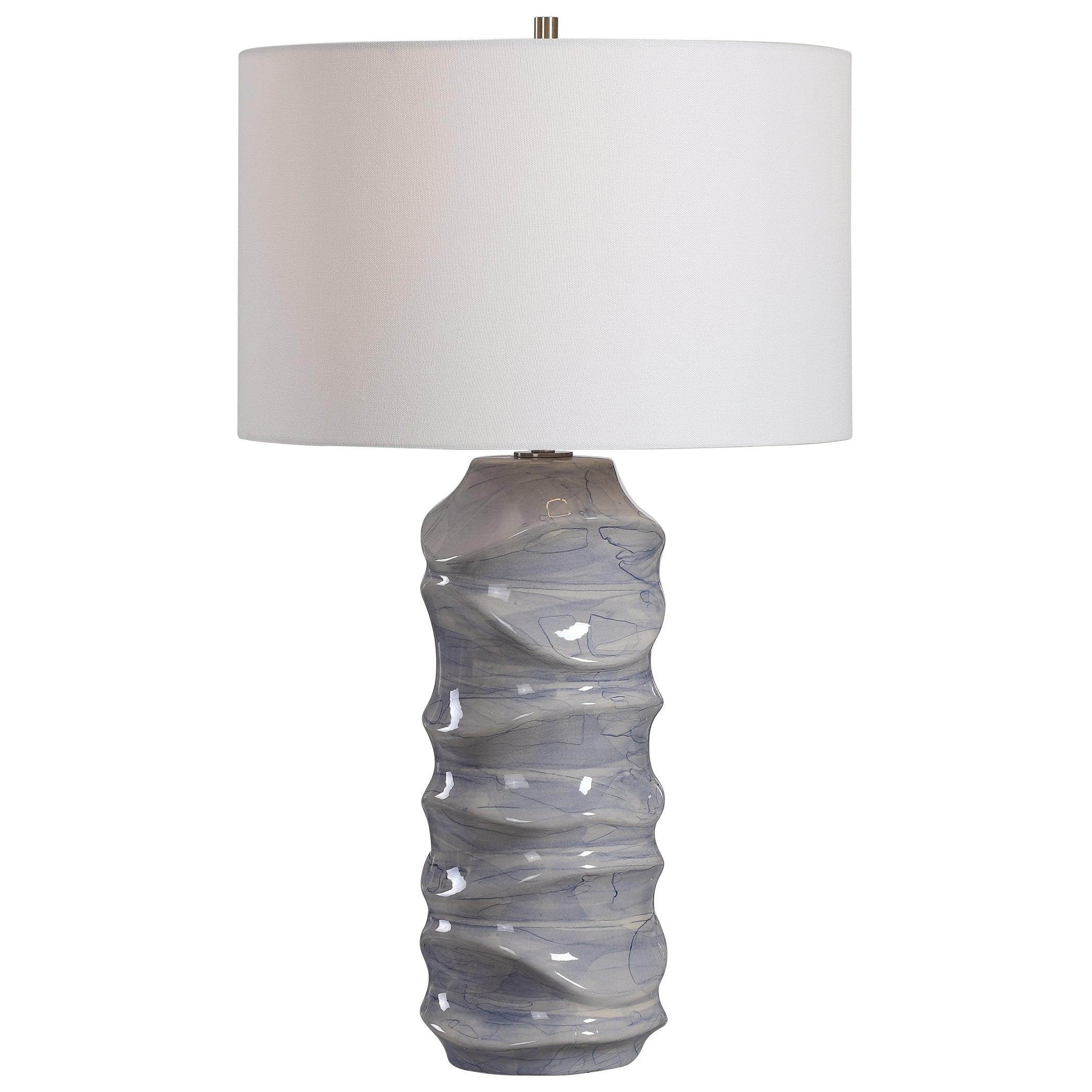 WAVES BLUE & WHITE TABLE LAMP - Frankwebs