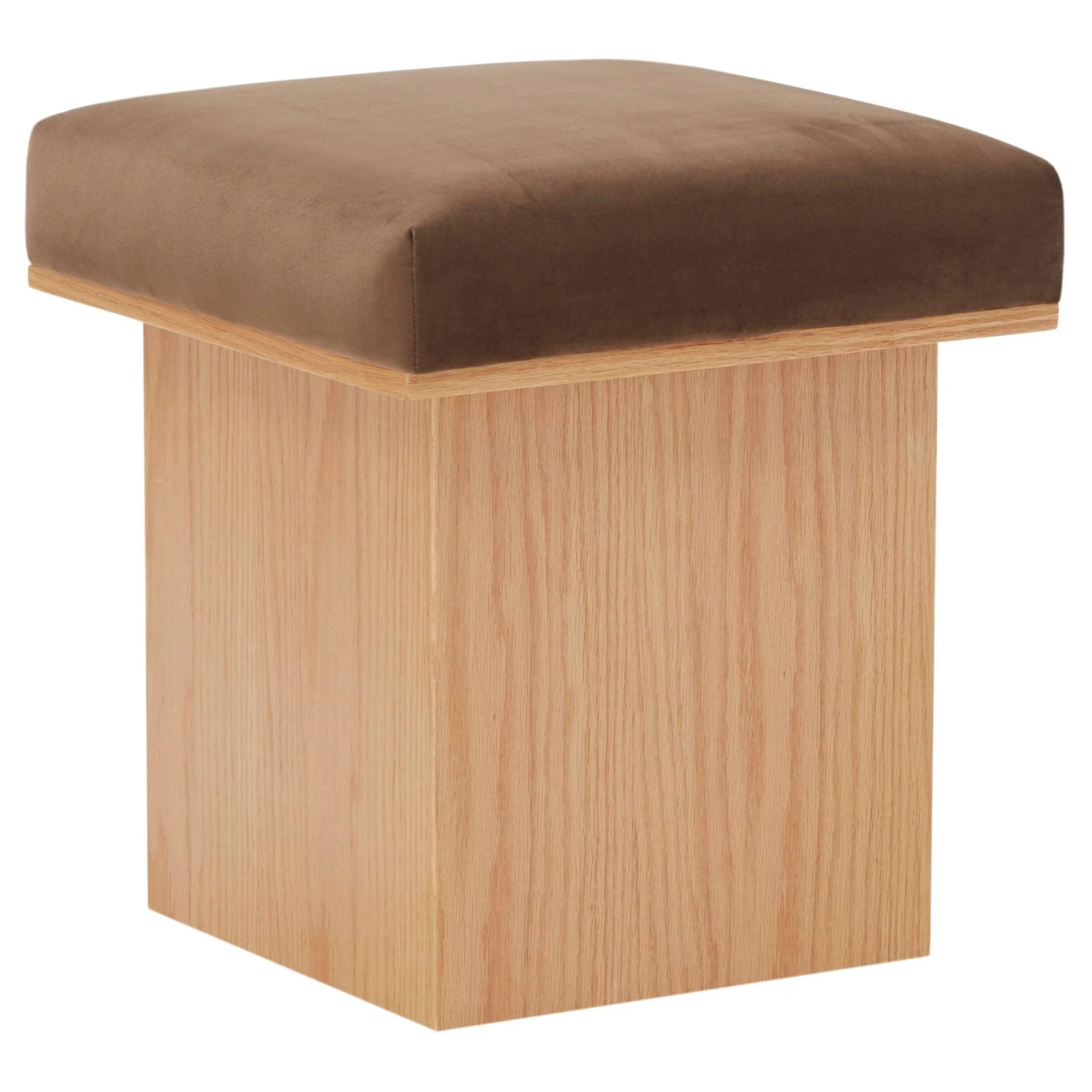 BOURKE VELVET AND WOOD SQUARE OTTOMAN - Frankwebs