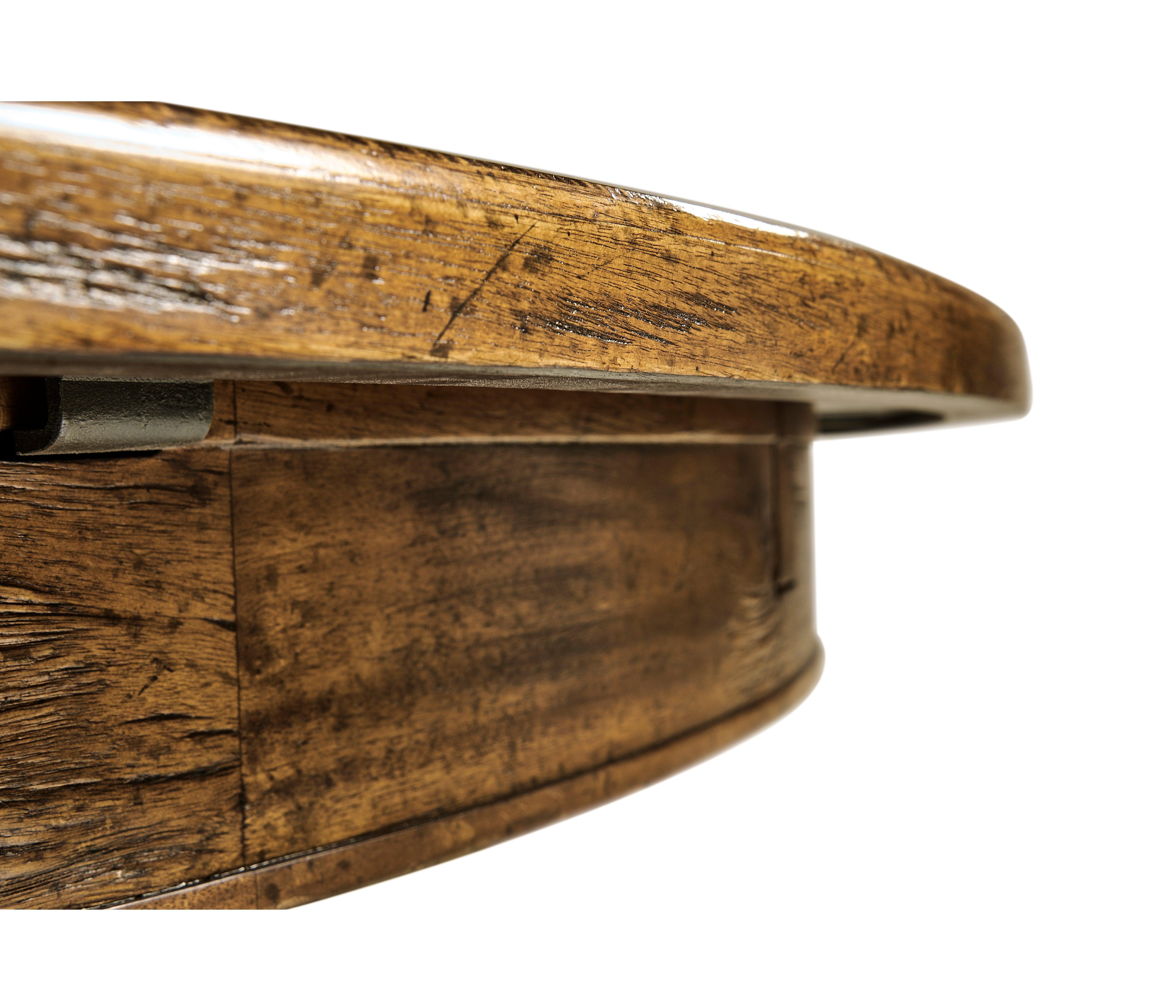 Casual Accents Country Walnut Round Extendable Dining Table 59