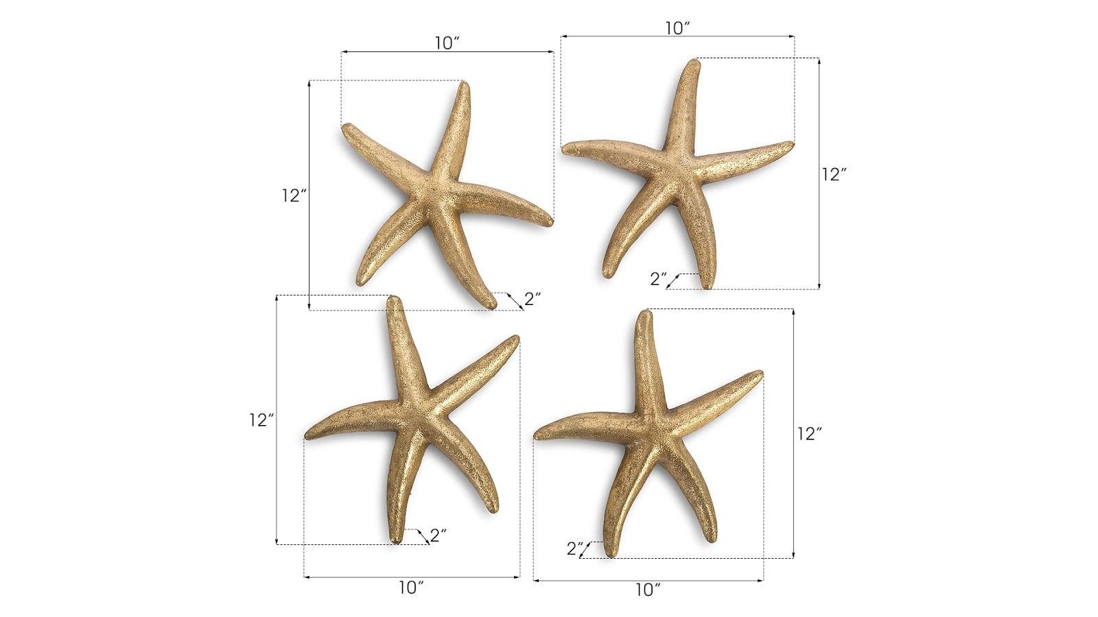 Starfish, Gold Leaf, Set of 4, SM - Frankwebs