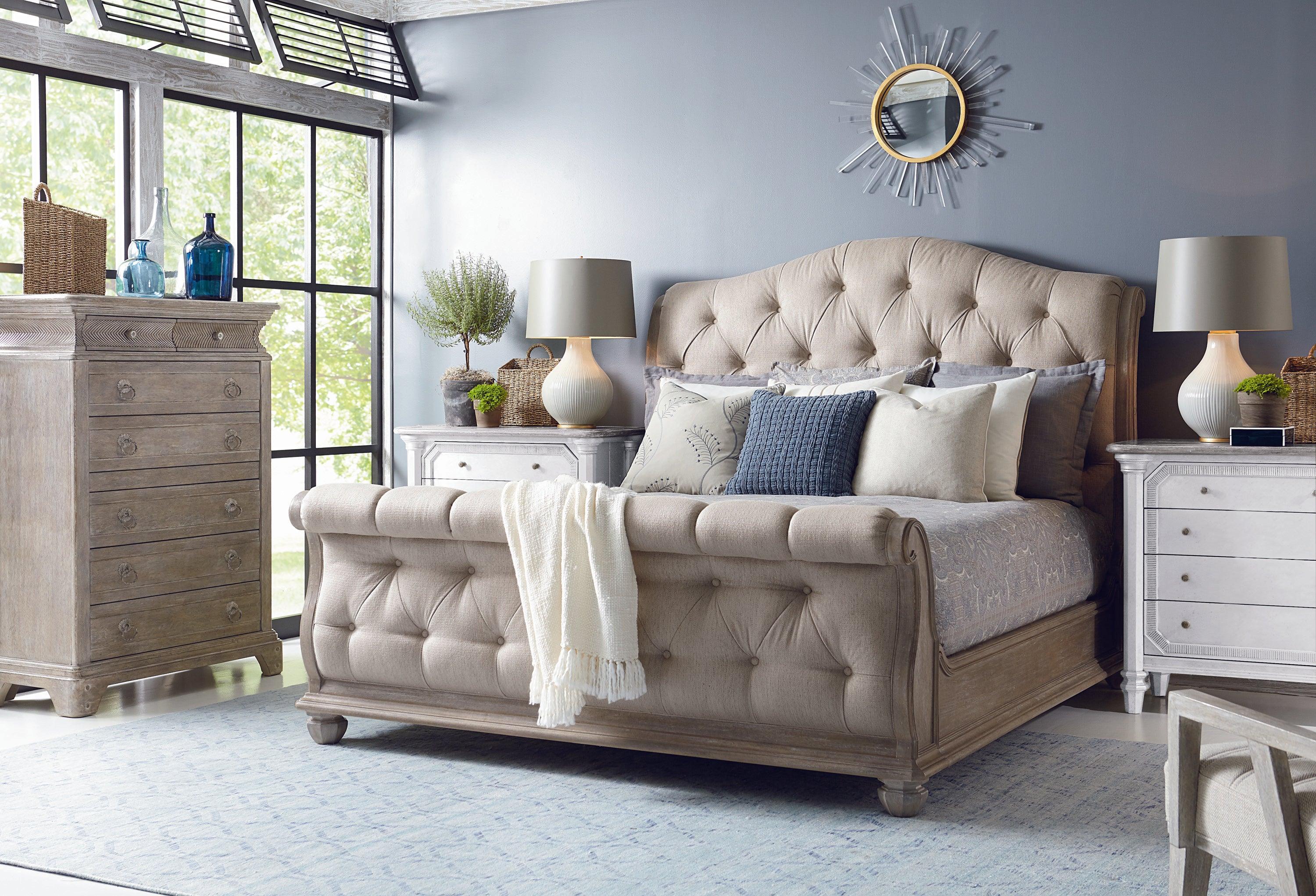 Summer Creek Shoals Upholstered Tufted Sleigh Bed - Frankwebs
