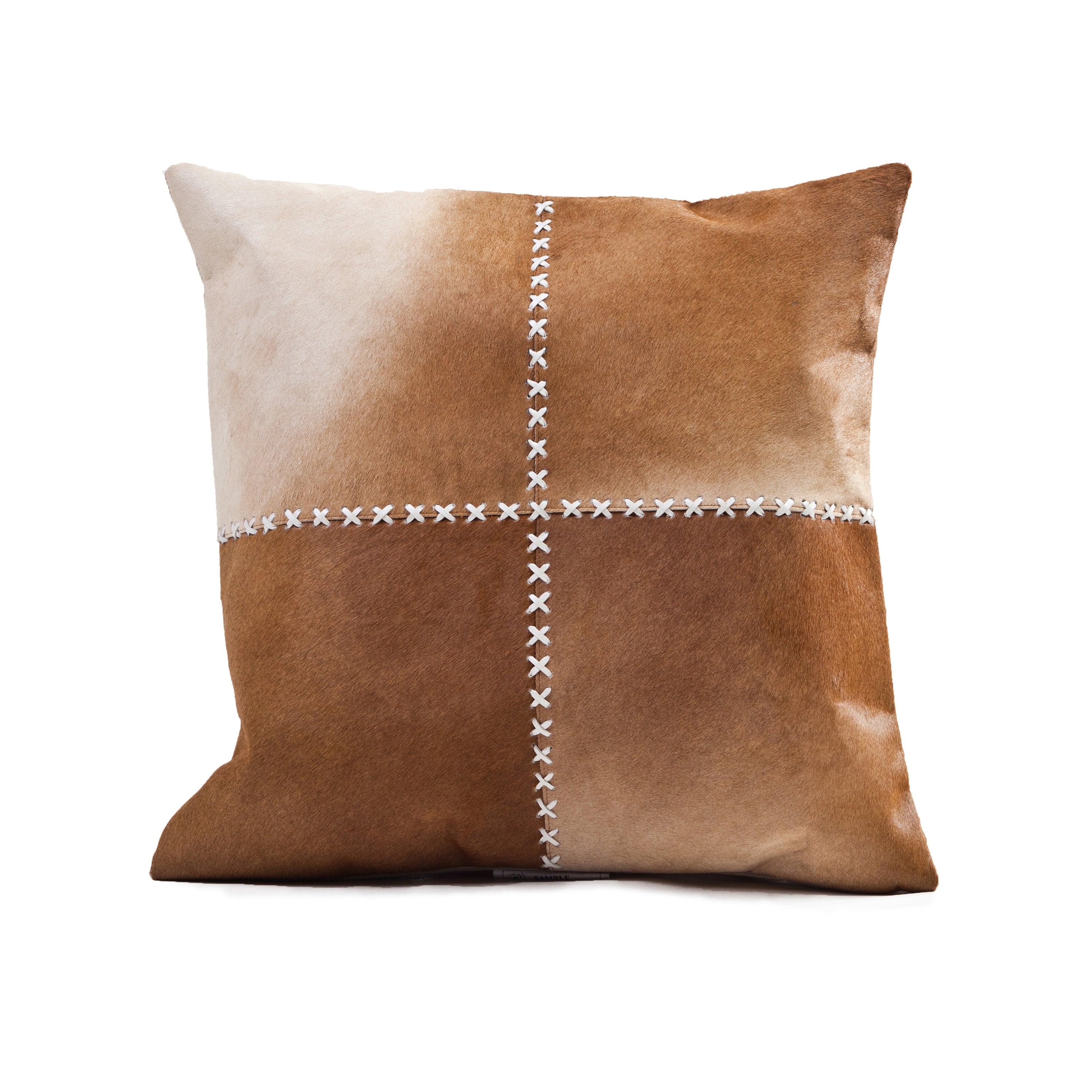Cowhide Laser Cut Square Cushion - Frankwebs