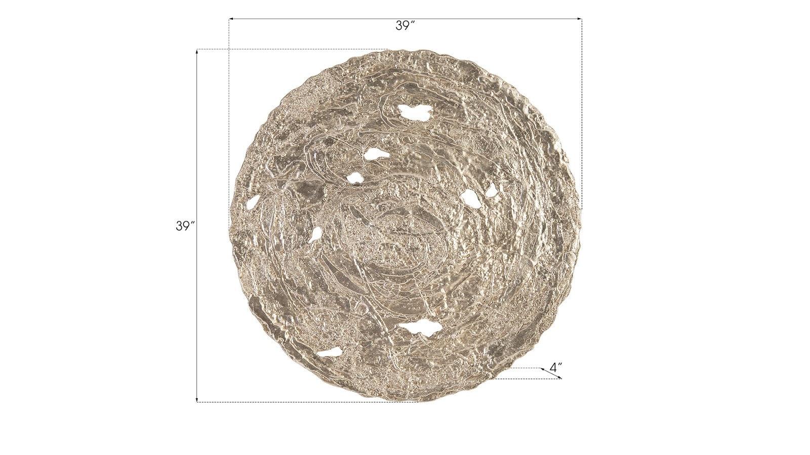 Molten Wall Disc, Large, Silver Leaf - Frankwebs