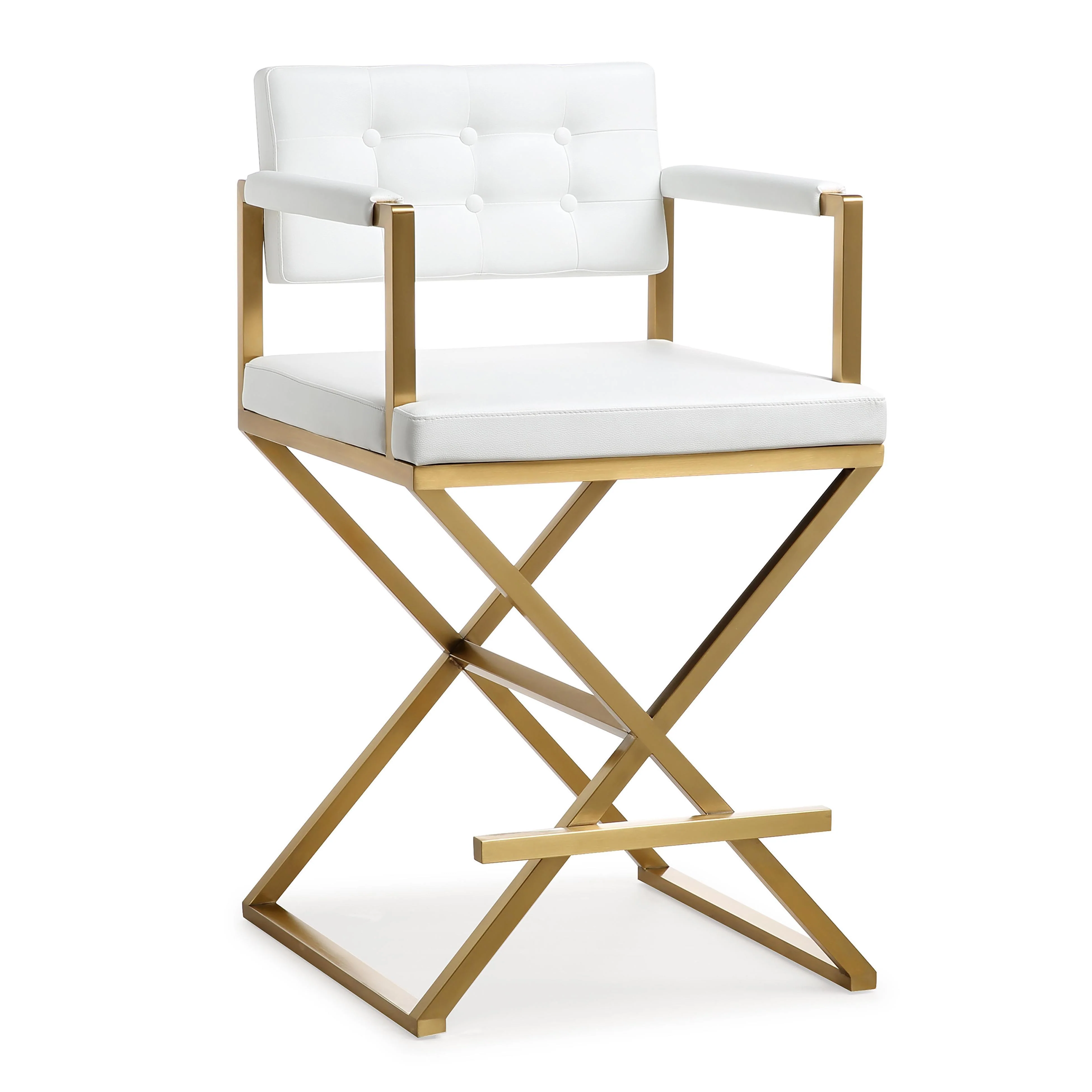 Director White Gold Steel Counter Stool - Frankwebs