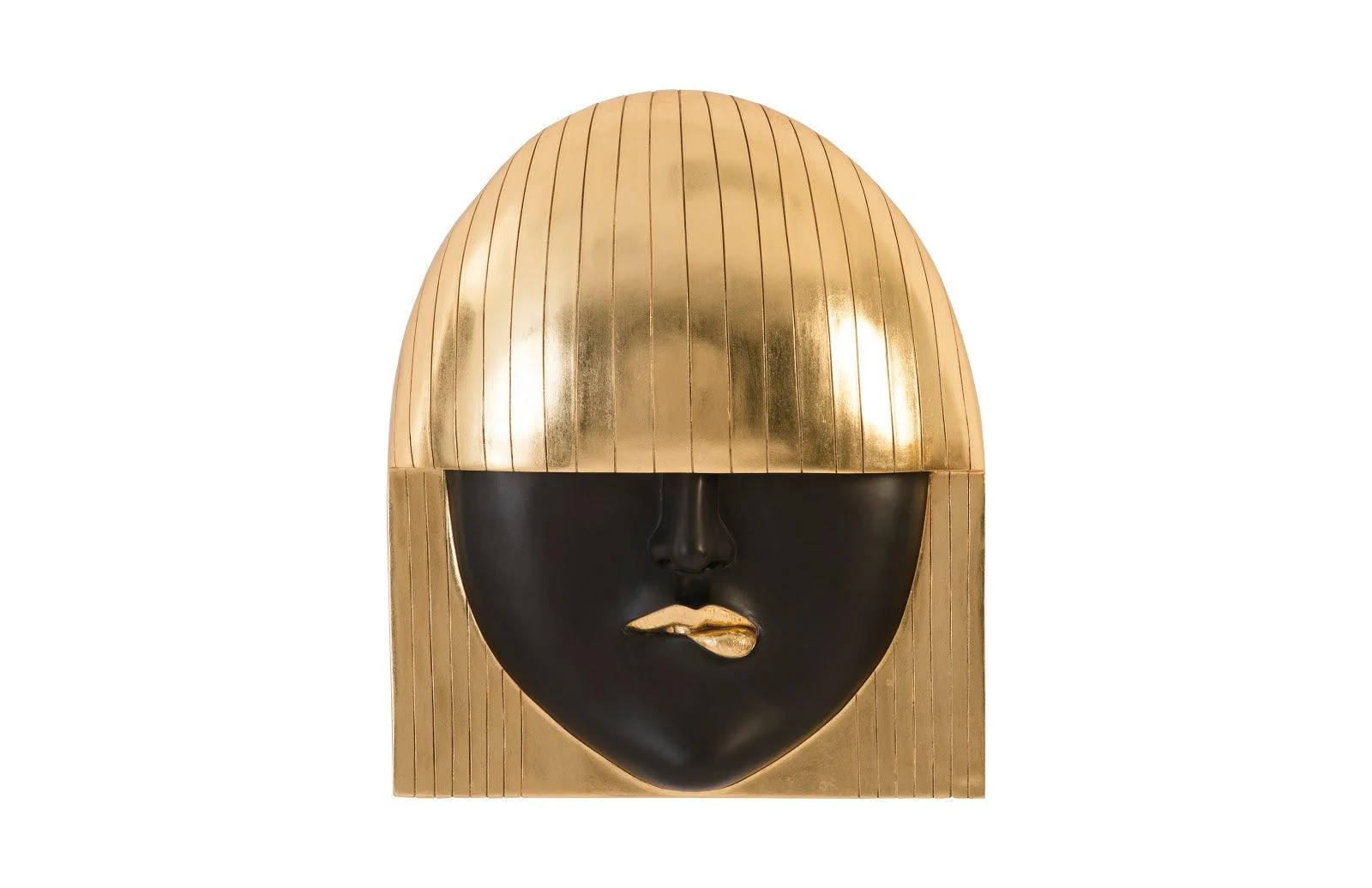 Fashion Faces Wall Art, Large, Pout, Black and Gold Leaf - Frankwebs