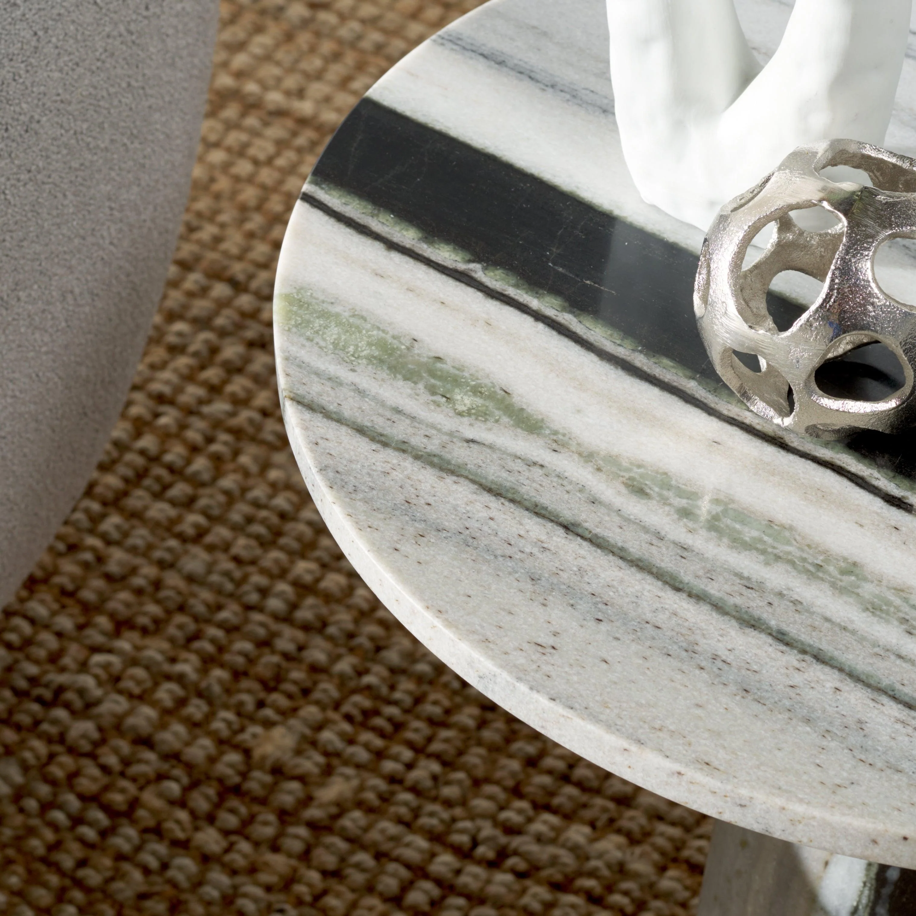 VALENTIA TALL ROUND MARBLE ACCENT TABLE - Frankwebs