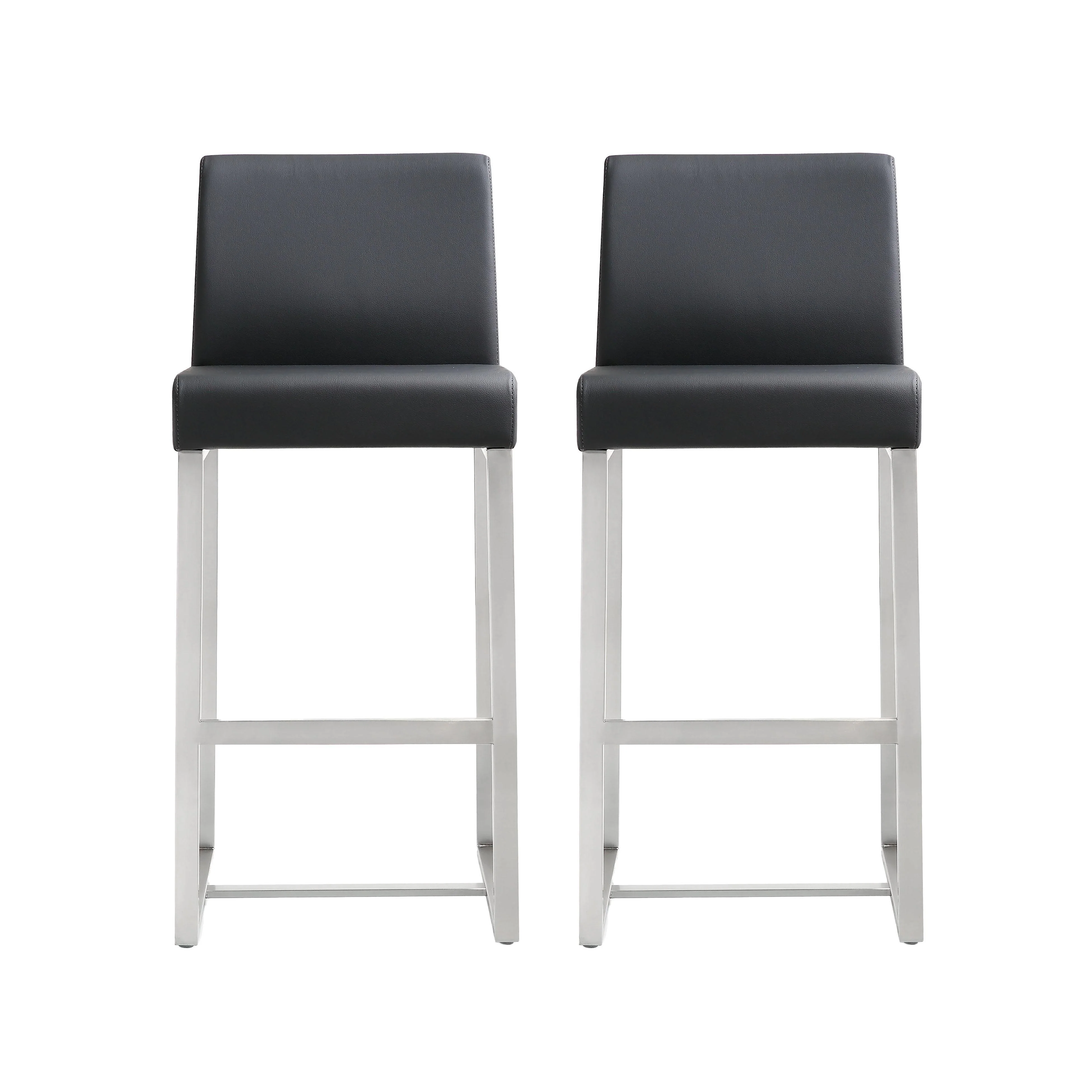 Denmark Black Stainless Steel Counter Stool (Set of 2) - Frankwebs