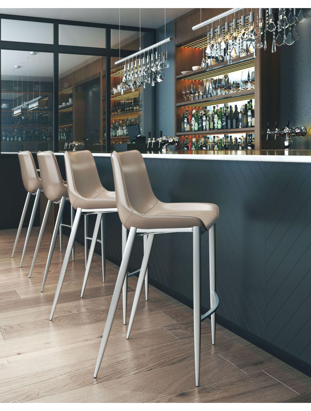 Magnus Bar Chair (Set of 2) Gray & Silver - Frankwebs