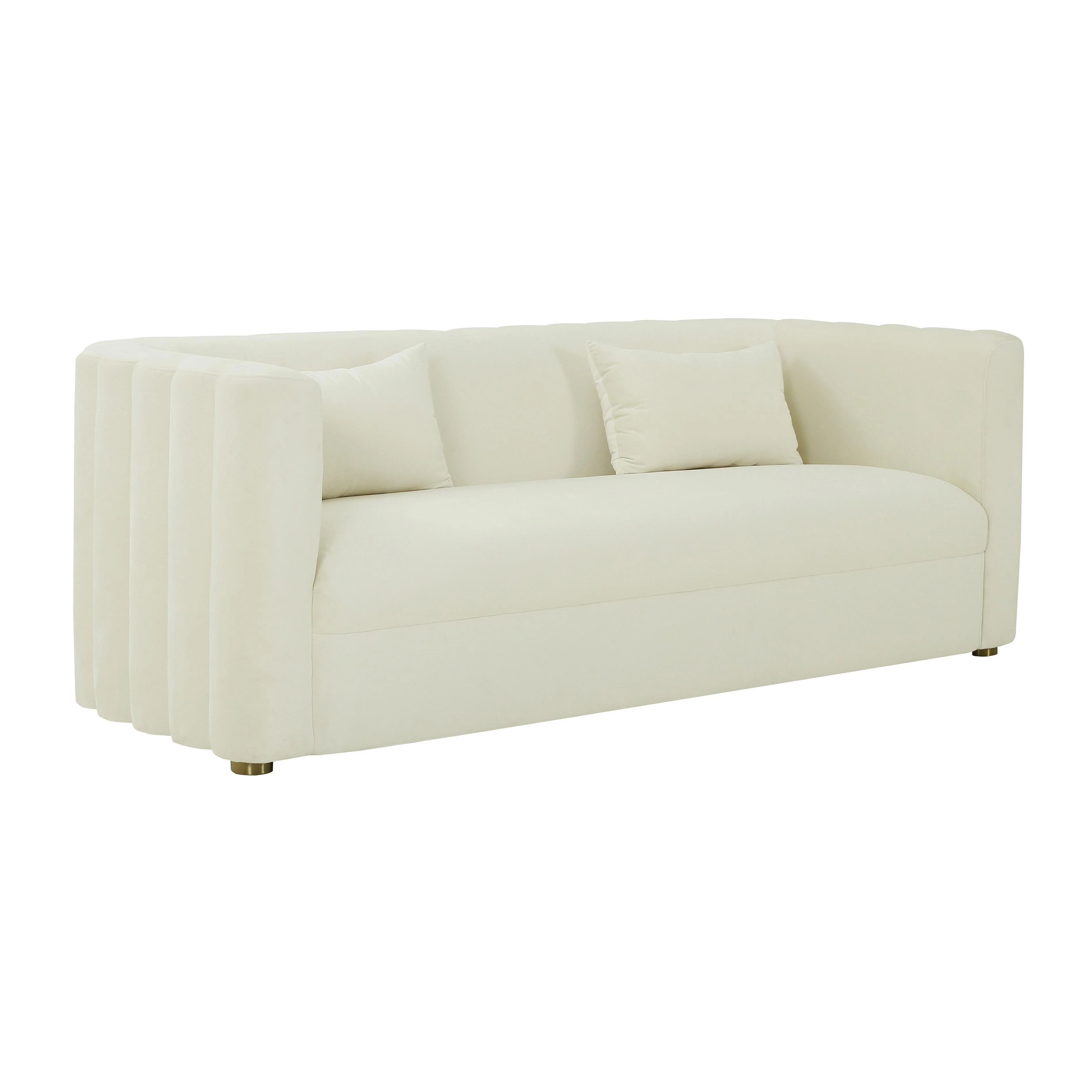 Callie Cream Velvet Sofa - Frankwebs