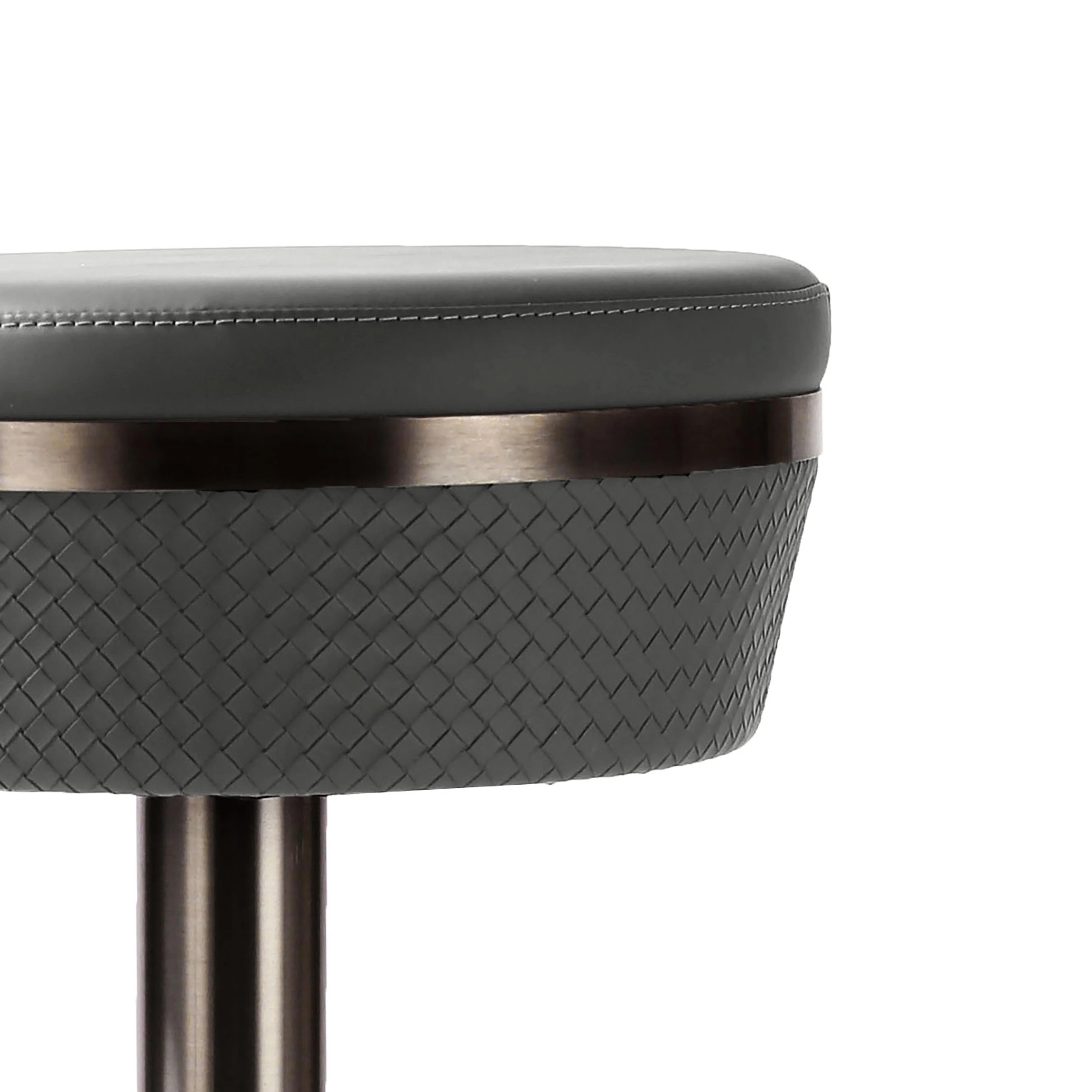 Astro Grey Woven Vegan Leather Adjustable Stool - Frankwebs