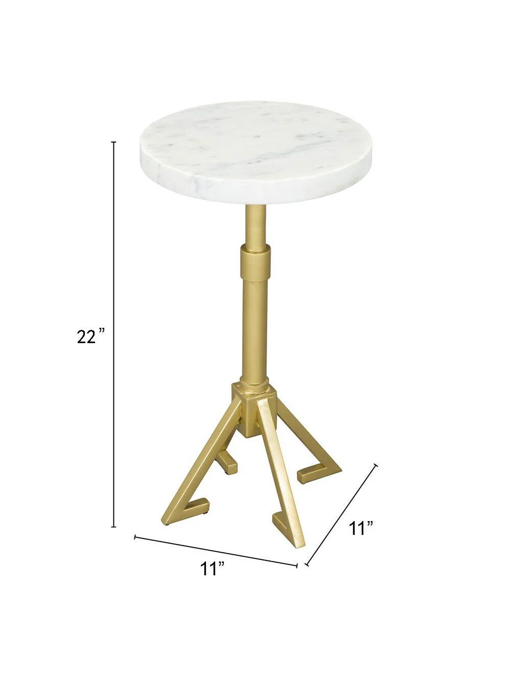 Maurice Side Table White & Gold - Frankwebs