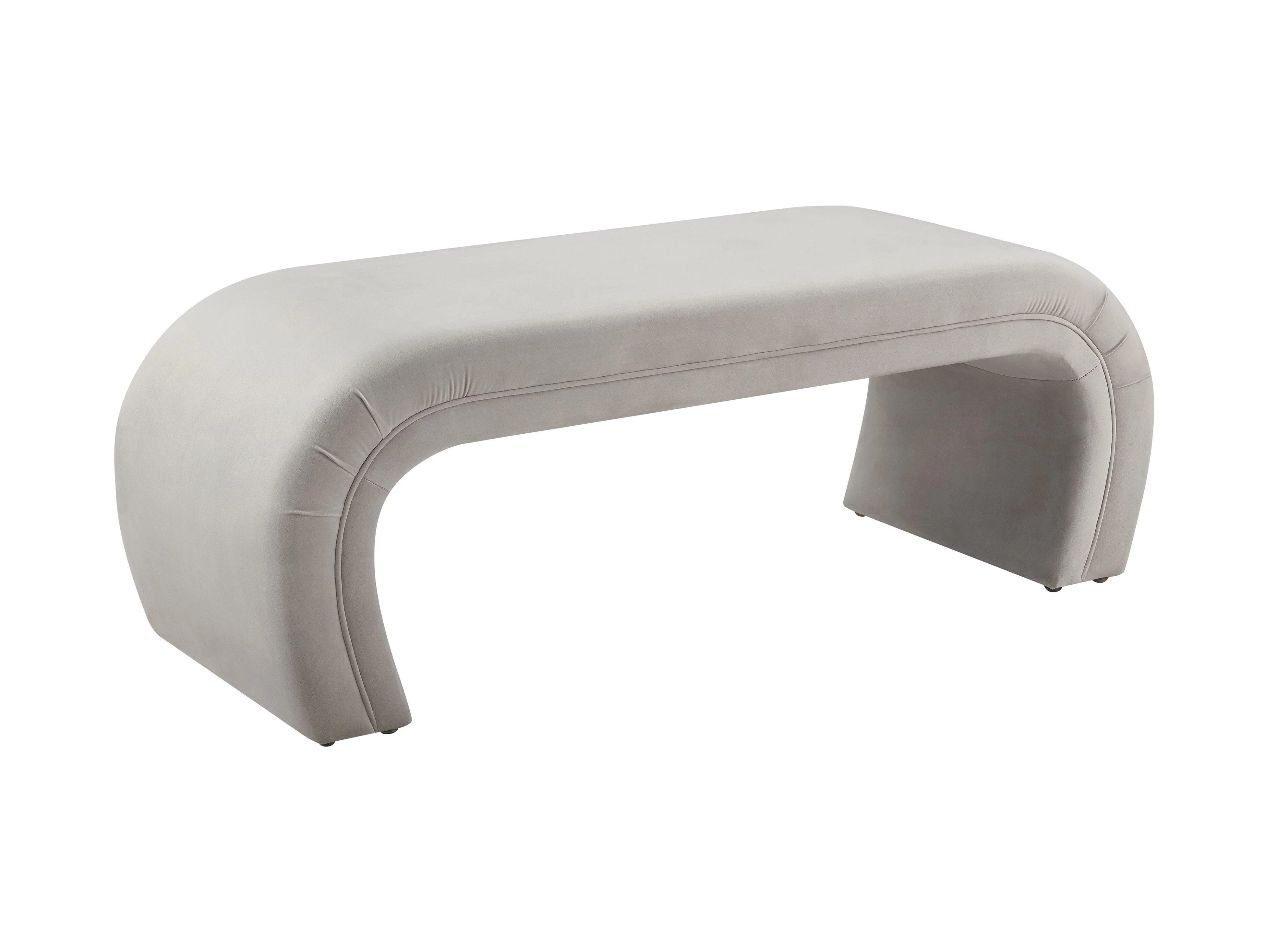 Kenya Light Grey Velvet Bench - Frankwebs