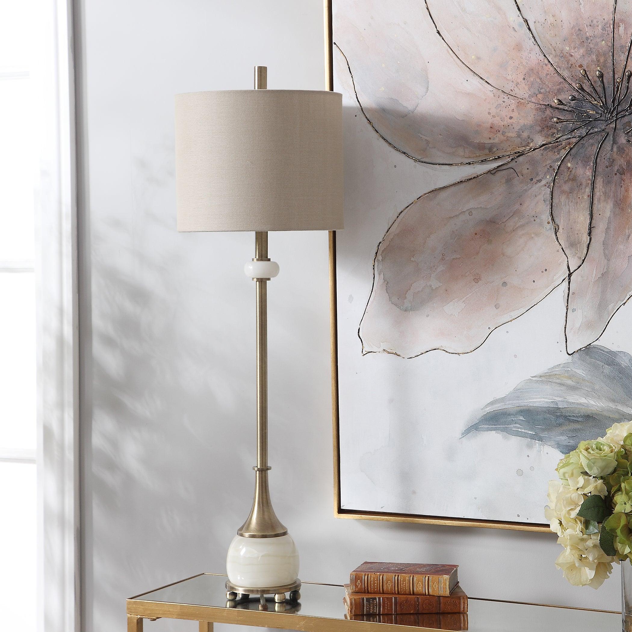 Natania Plated Brass Buffet Lamp - Frankwebs
