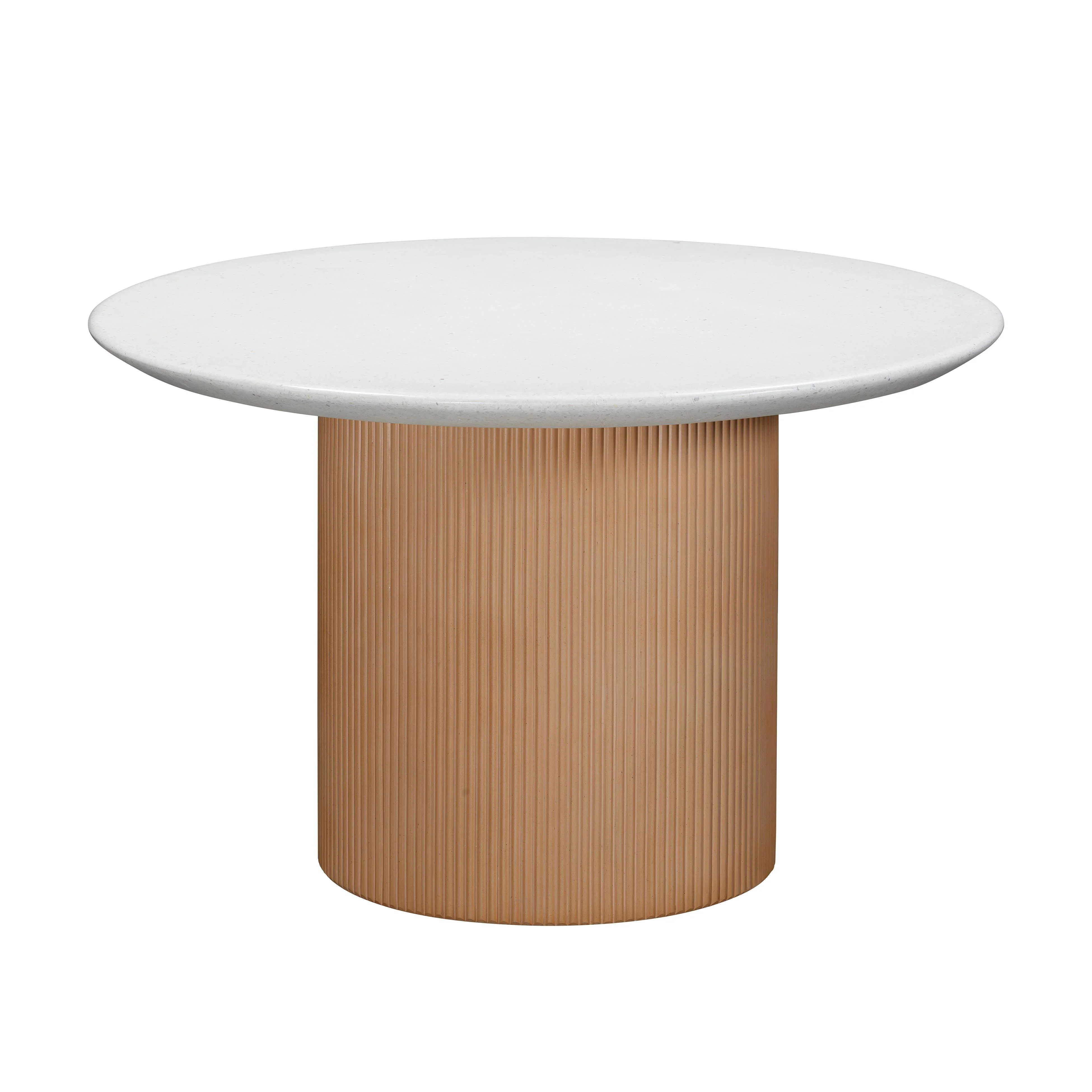 Rose Faux Terrazzo and Terracotta Indoor / Outdoor Round Concrete Dining Table - Frankwebs