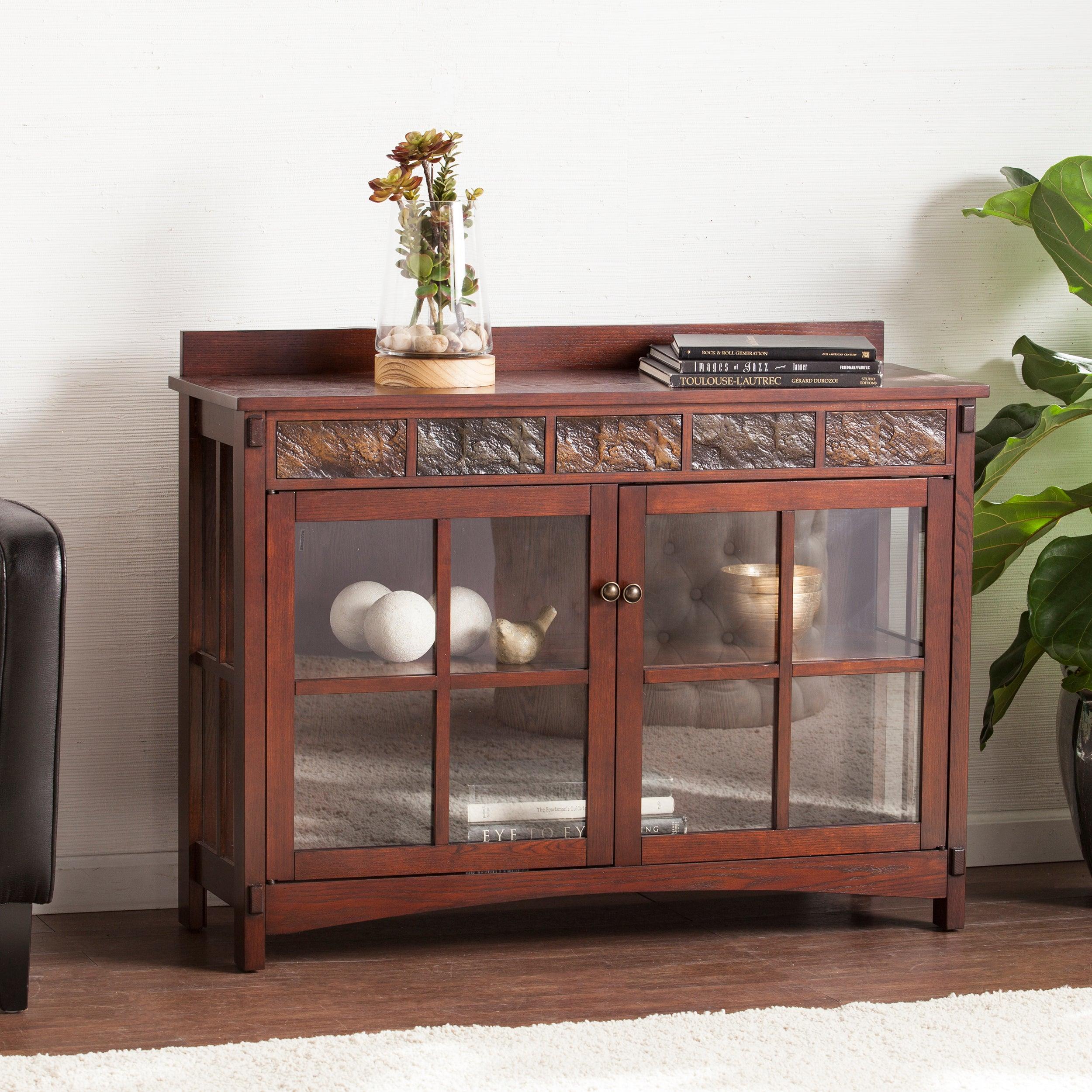 Camino Mission Faux Slate Sideboard and Display Curio - Frankwebs