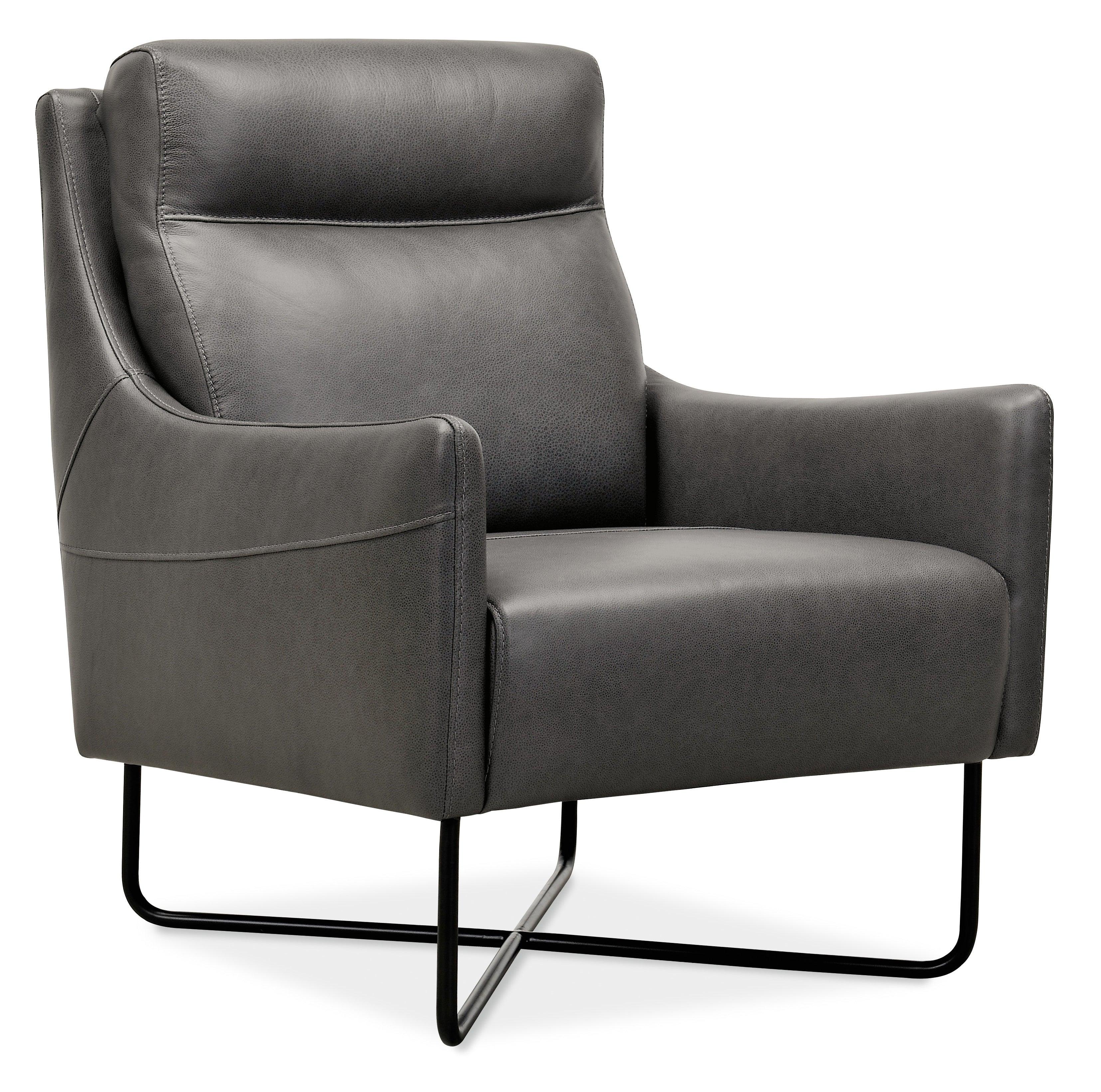 Efron Club Chair with Black Metal Base - Frankwebs