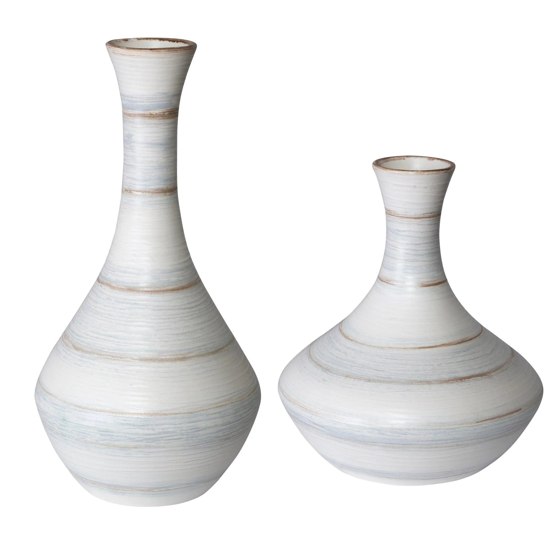 POTTER FLUTED STRIPED VASES, SET OF 2 - Frankwebs