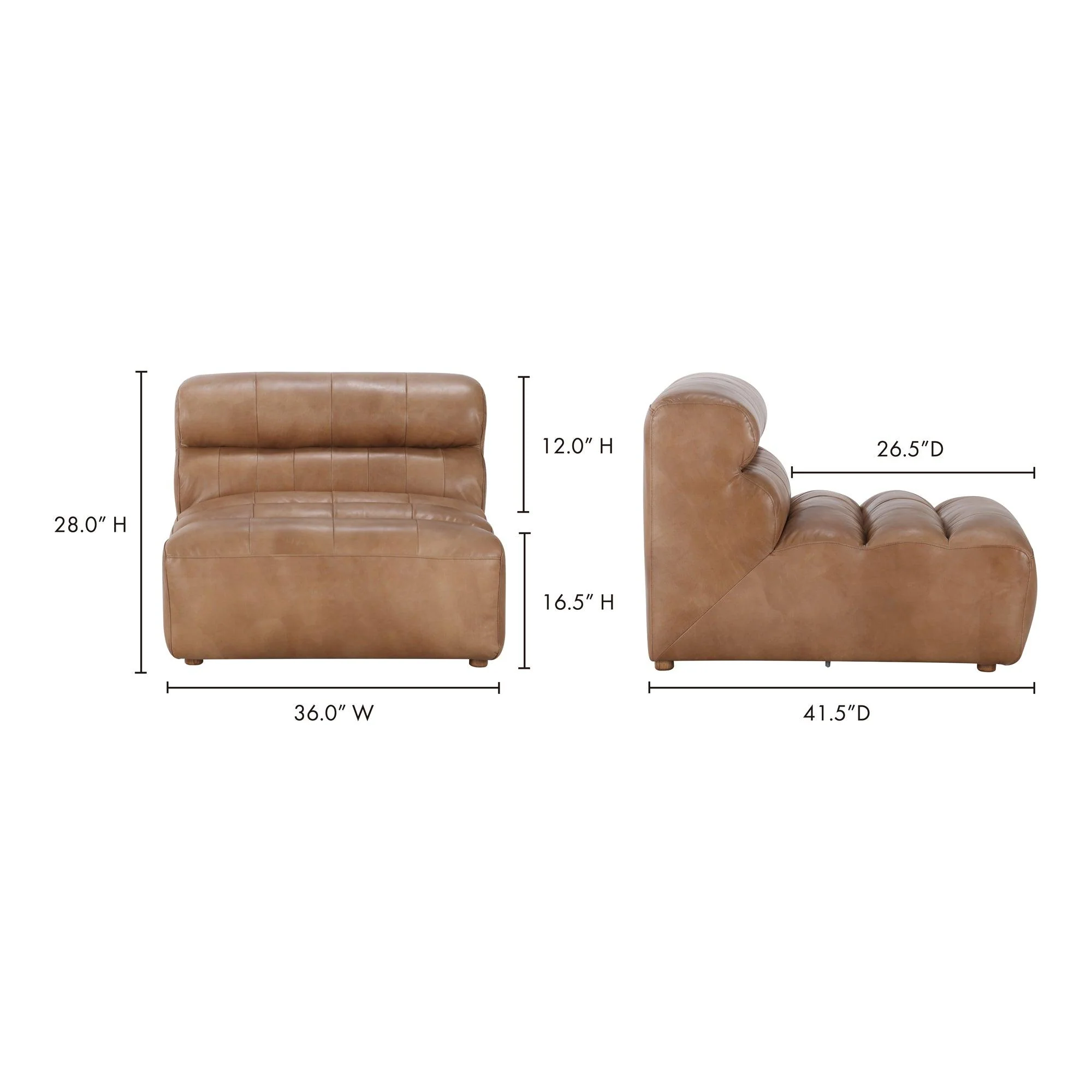 Ramsay Leather Slipper Chair Tan - Frankwebs