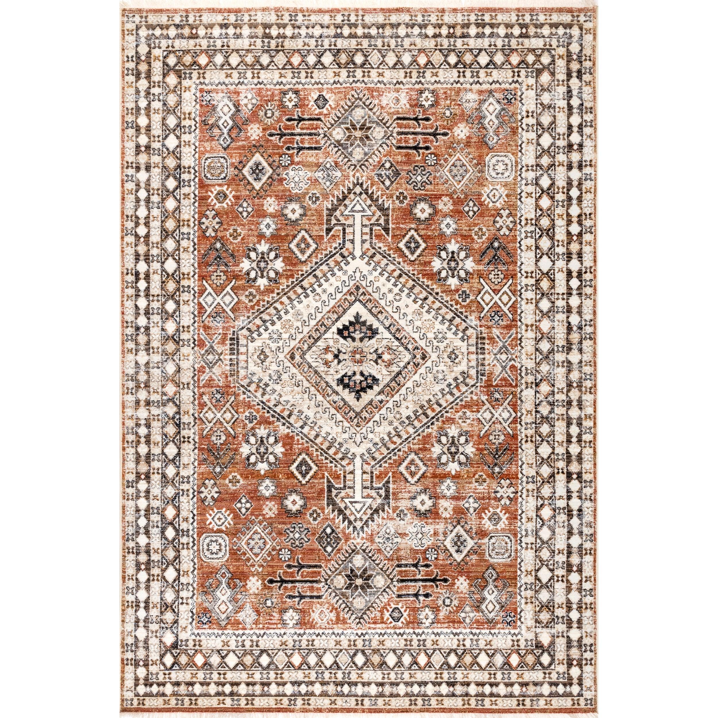 Vanesa Transitional Medallion Fringe Area Rug - Frankwebs
