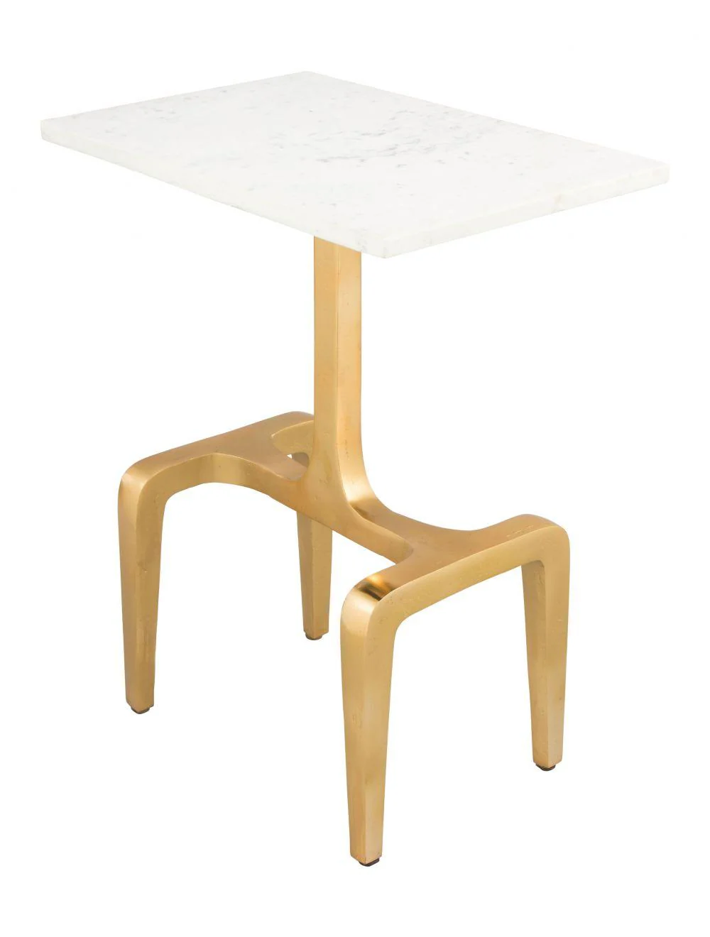 Clement Marble Side Table White & Gold - Frankwebs