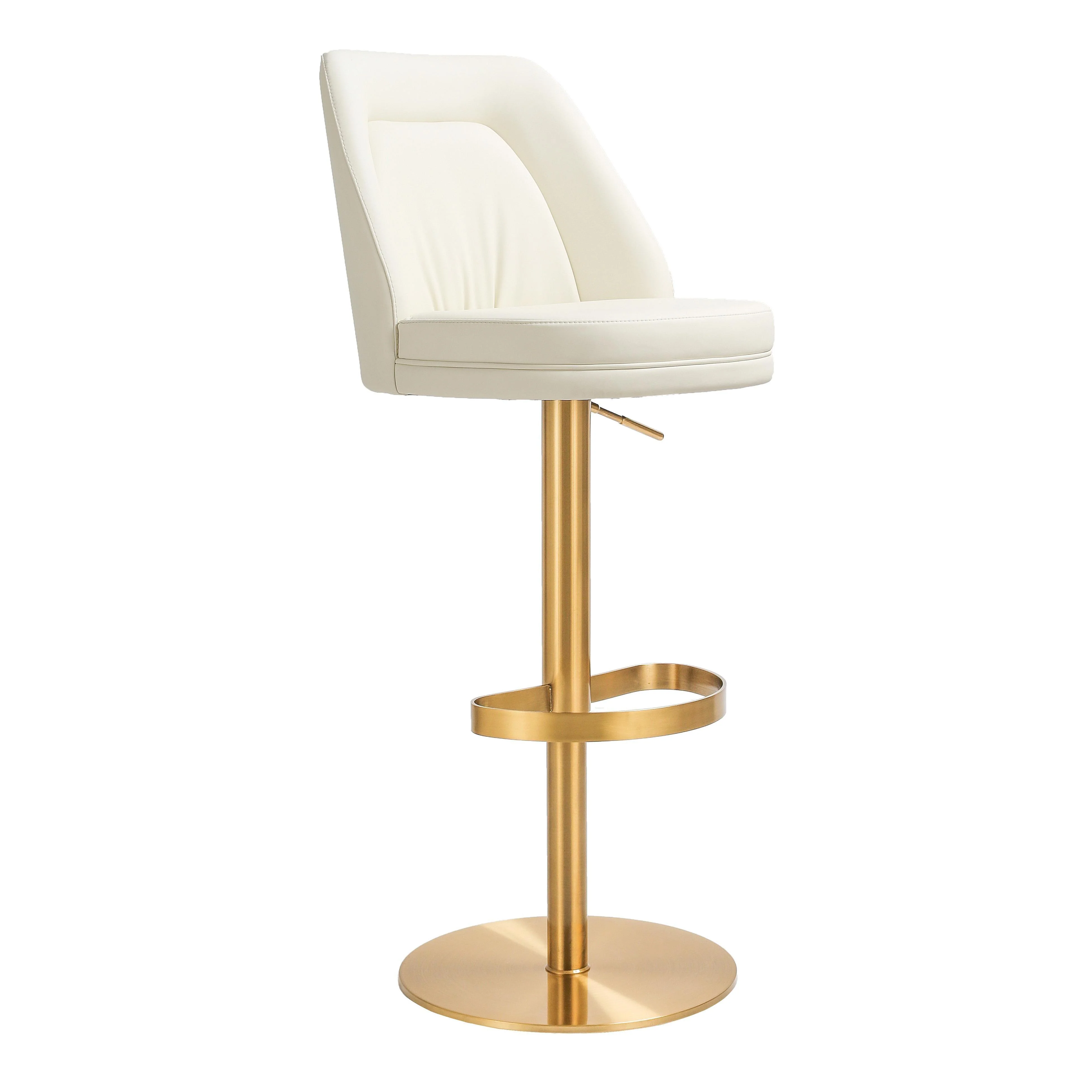 Maven Cream and Gold Adjustable Swivel Stool - Frankwebs