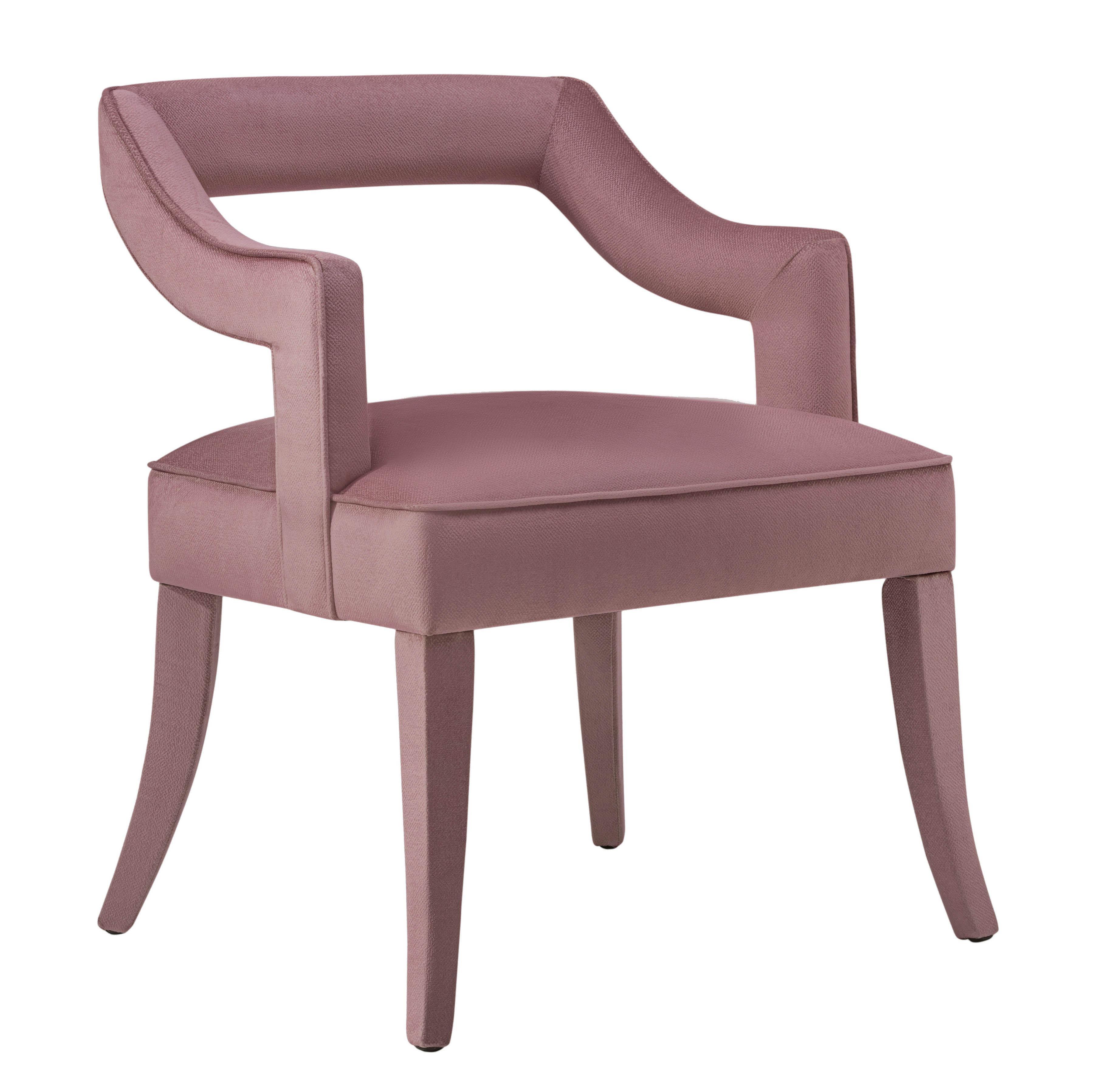 Tiffany Pink Slub Velvet Chair - Frankwebs
