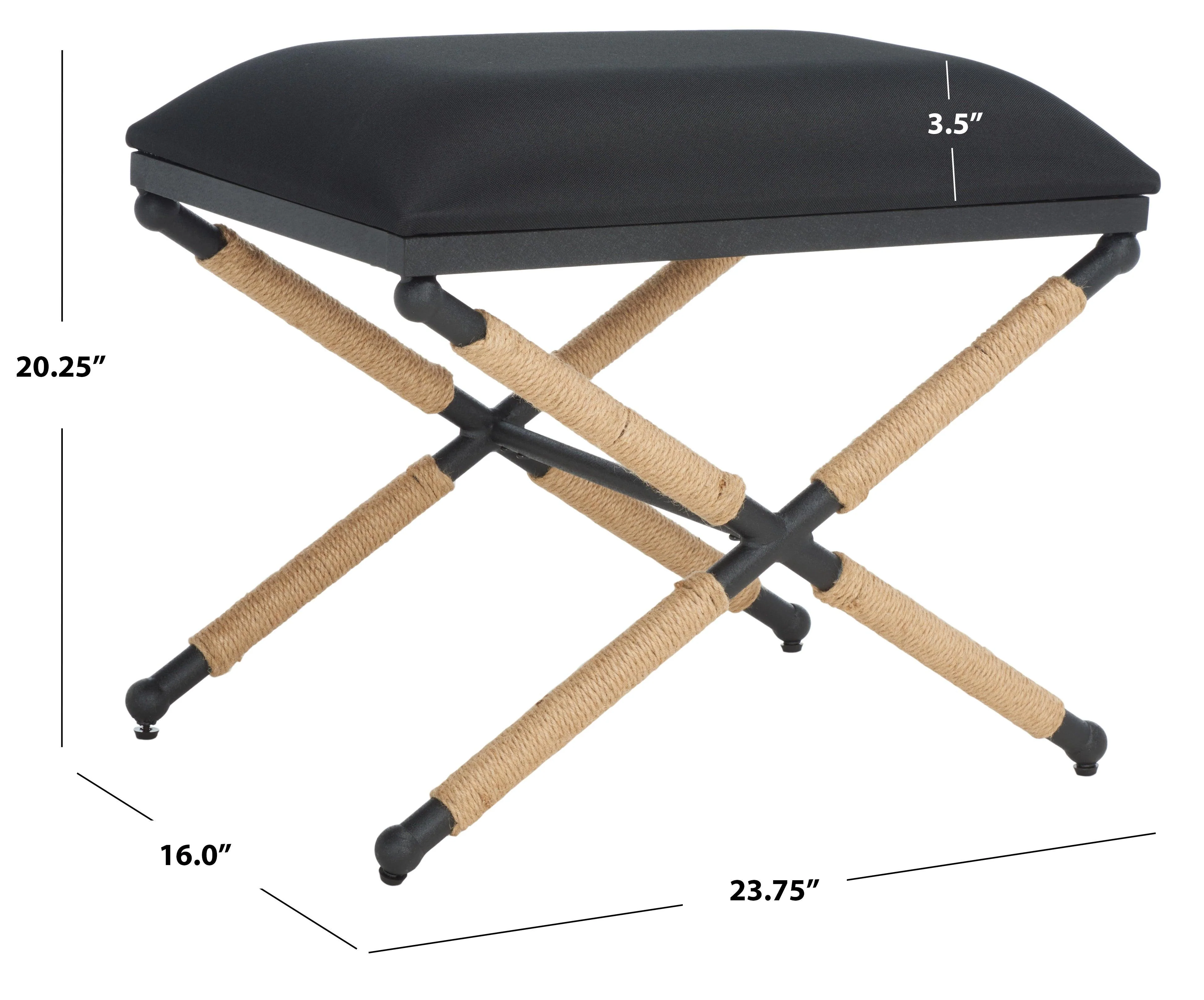 CARMELO HEMP WRAPPED OTTOMAN - Frankwebs