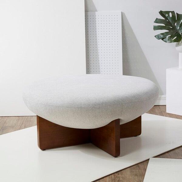TAILOR ROUND LINEN OTTOMAN - Frankwebs