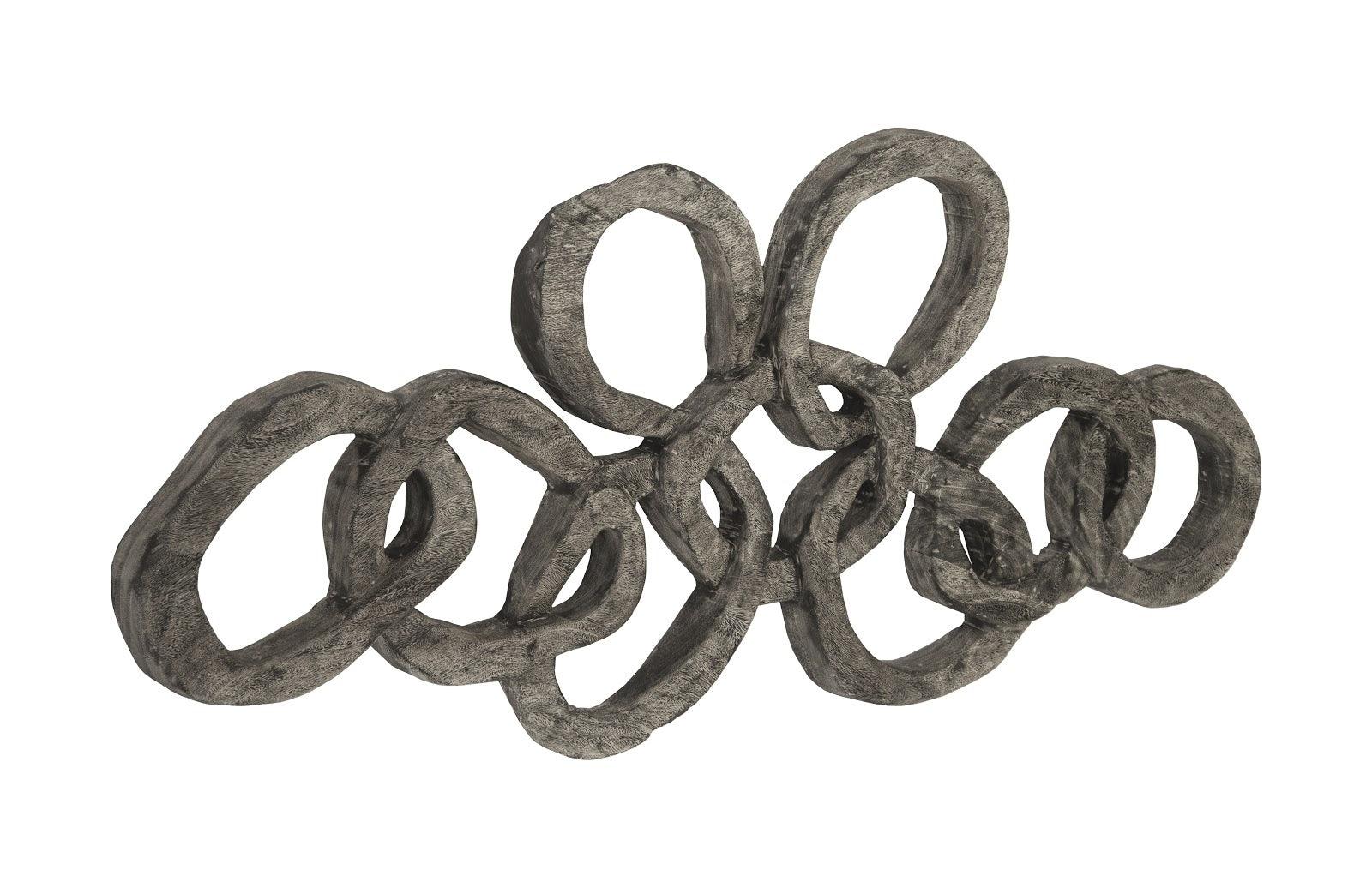 Chain Wall art, Chamcha Wood, Gray Stone Finish - Frankwebs