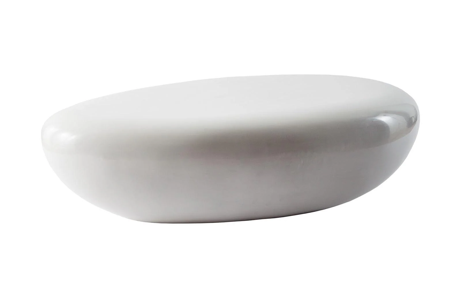River Stone Coffee Table, Large, Gel Coat White - Frankwebs