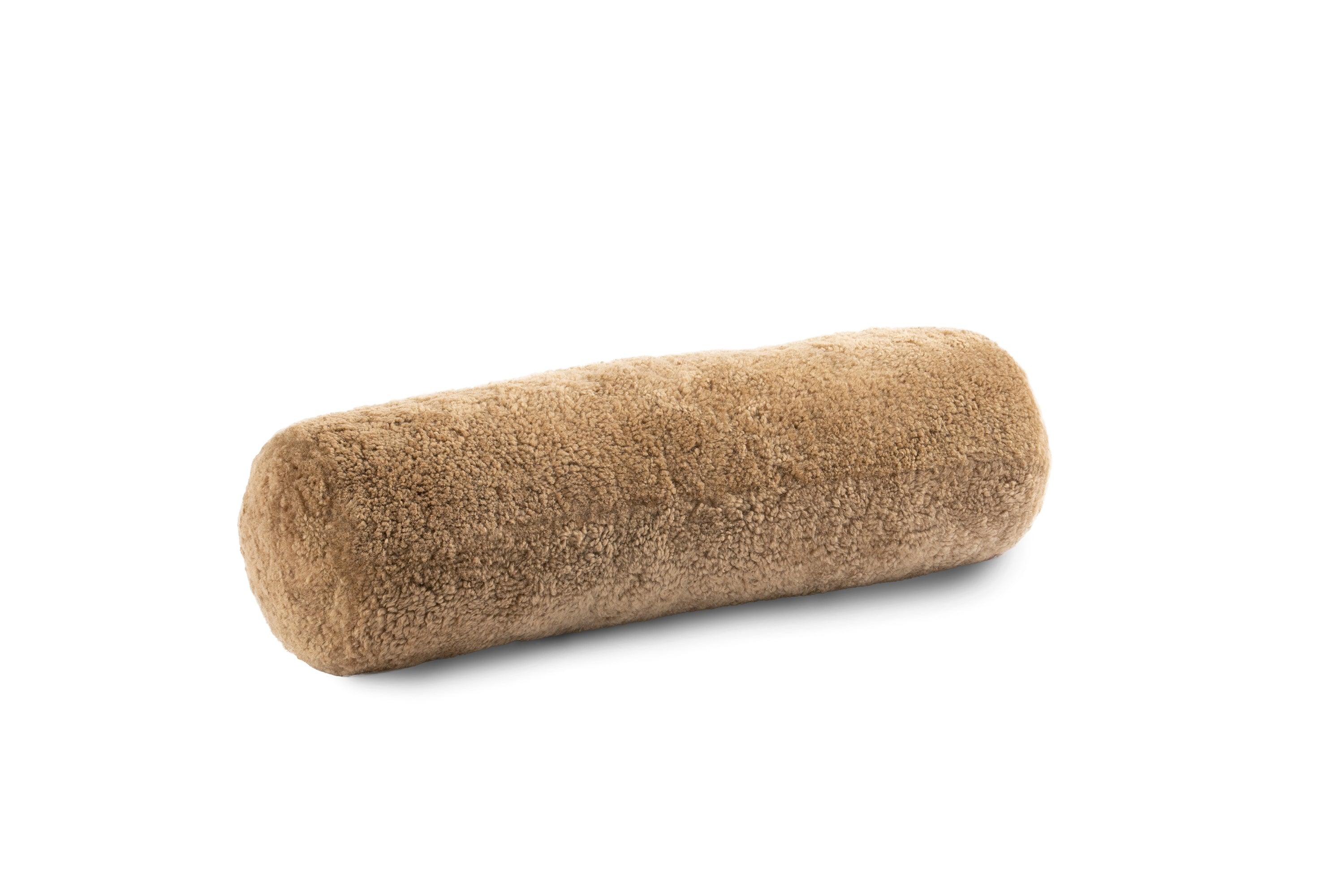 Short Wool Curly Sheepskin Bolster Cushion - Frankwebs