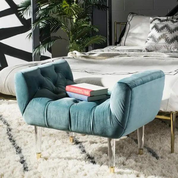 EUGENIE TUFTED VELVET BENCH - Frankwebs