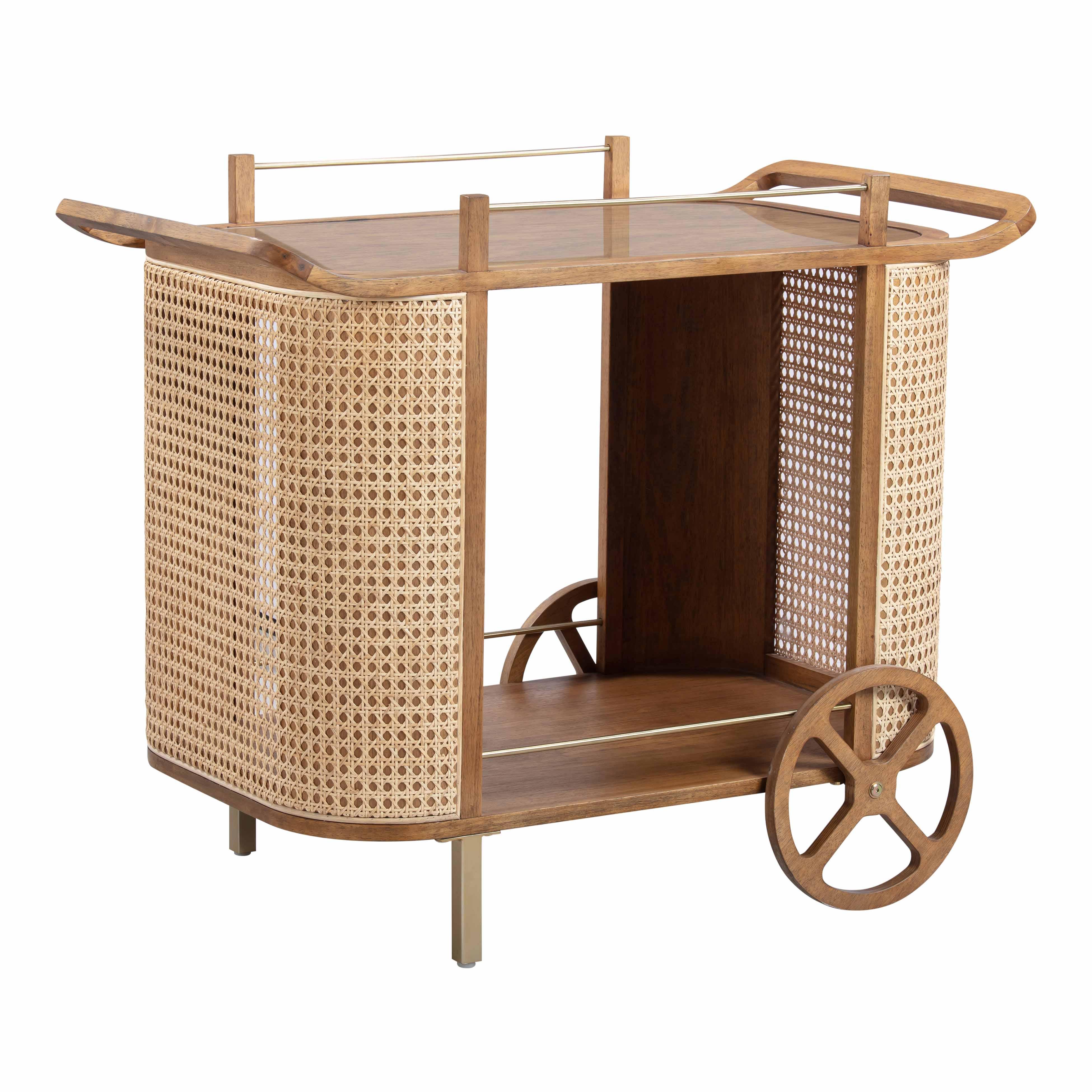 Yuma Natural Rattan Bar Cart - Frankwebs
