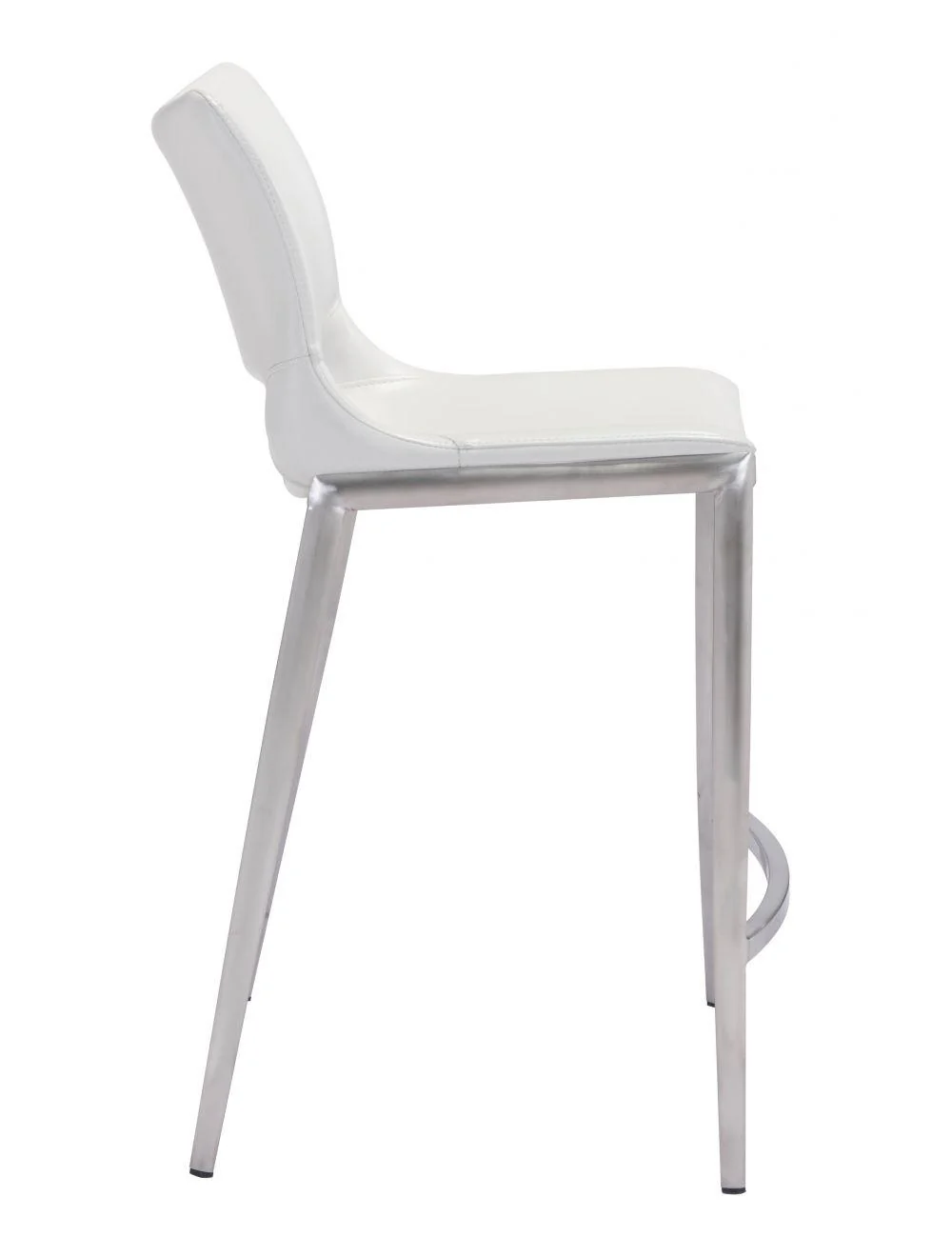Ace Counter Chair (Set of 2) White & Silver - Frankwebs