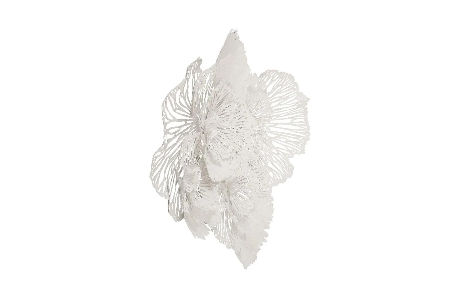 Flower Wall Art, Large, White, Metal - Frankwebs