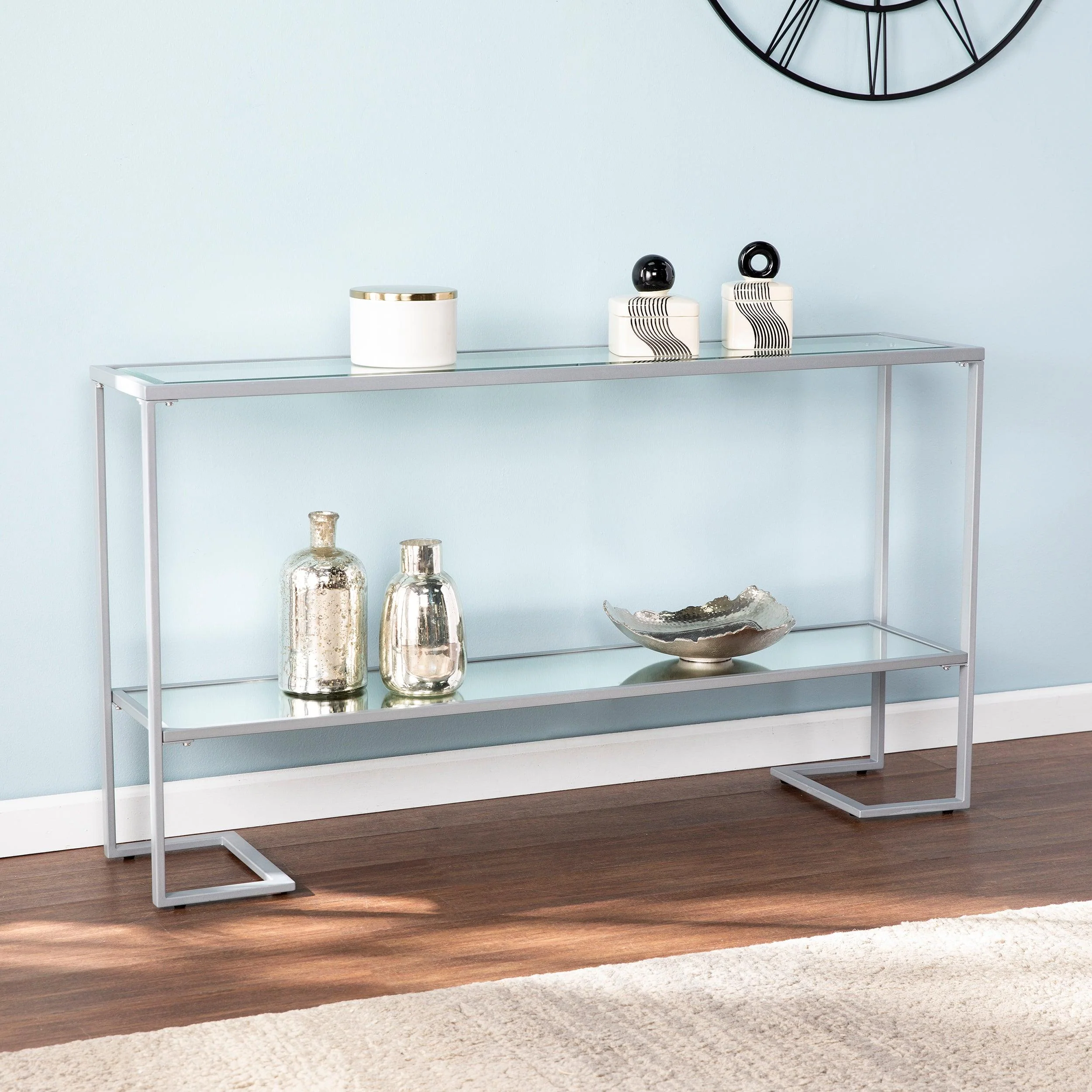Horten Glam Narrow Console Table - Silver - Frankwebs